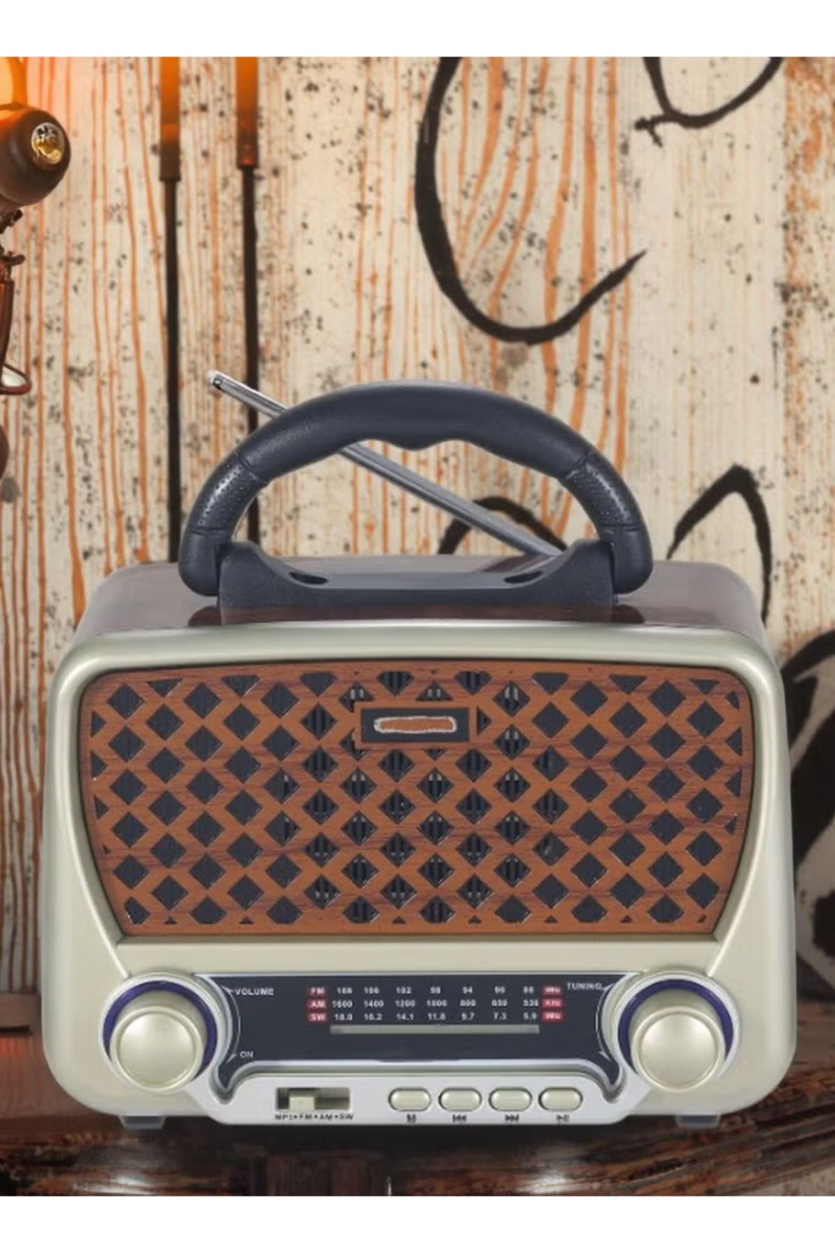 Denx-Portable HI-FI Radio with 3 Channels FM - AM Bluetooth AUX TF Card USB Flash Disk 3