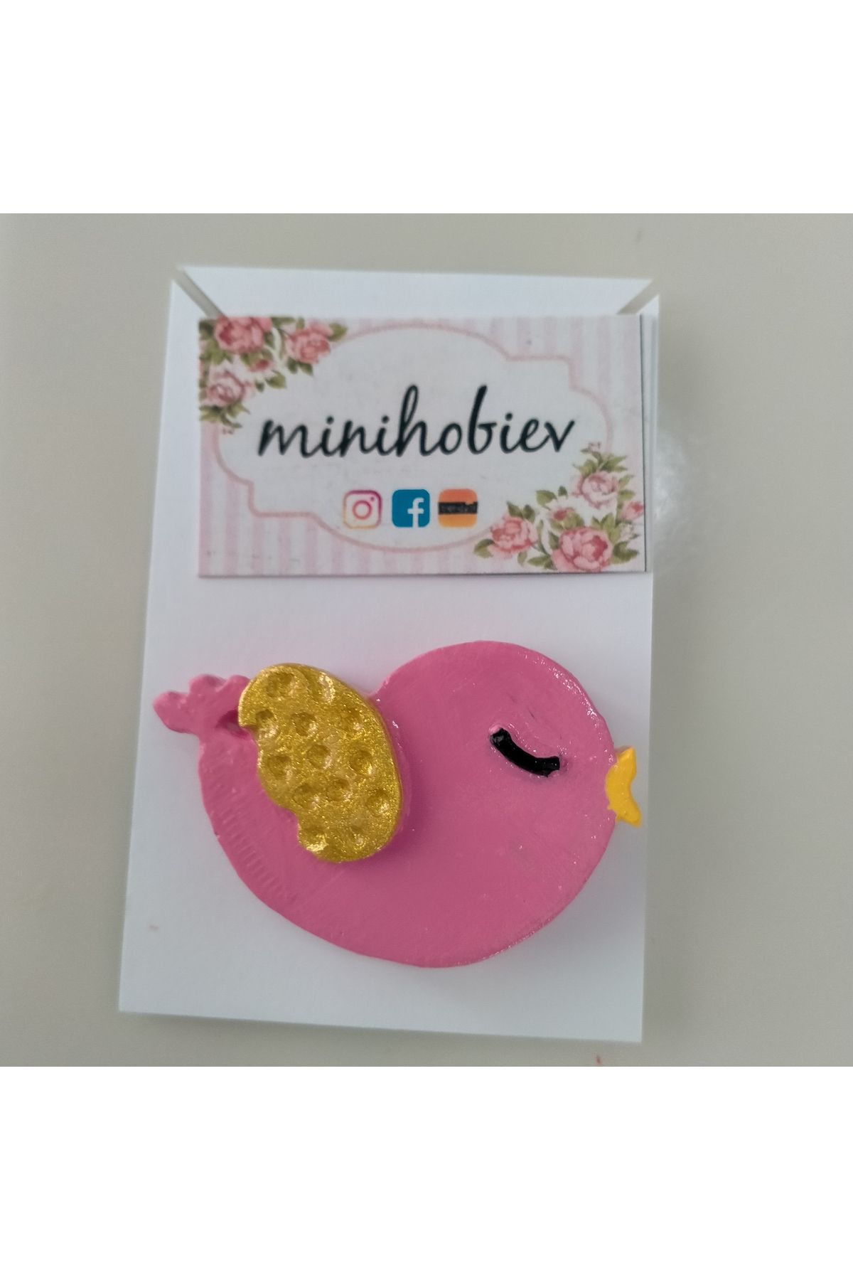 Minihobiev Kuş yaka iğnesi, broş , takı , dekoratif aksesuar