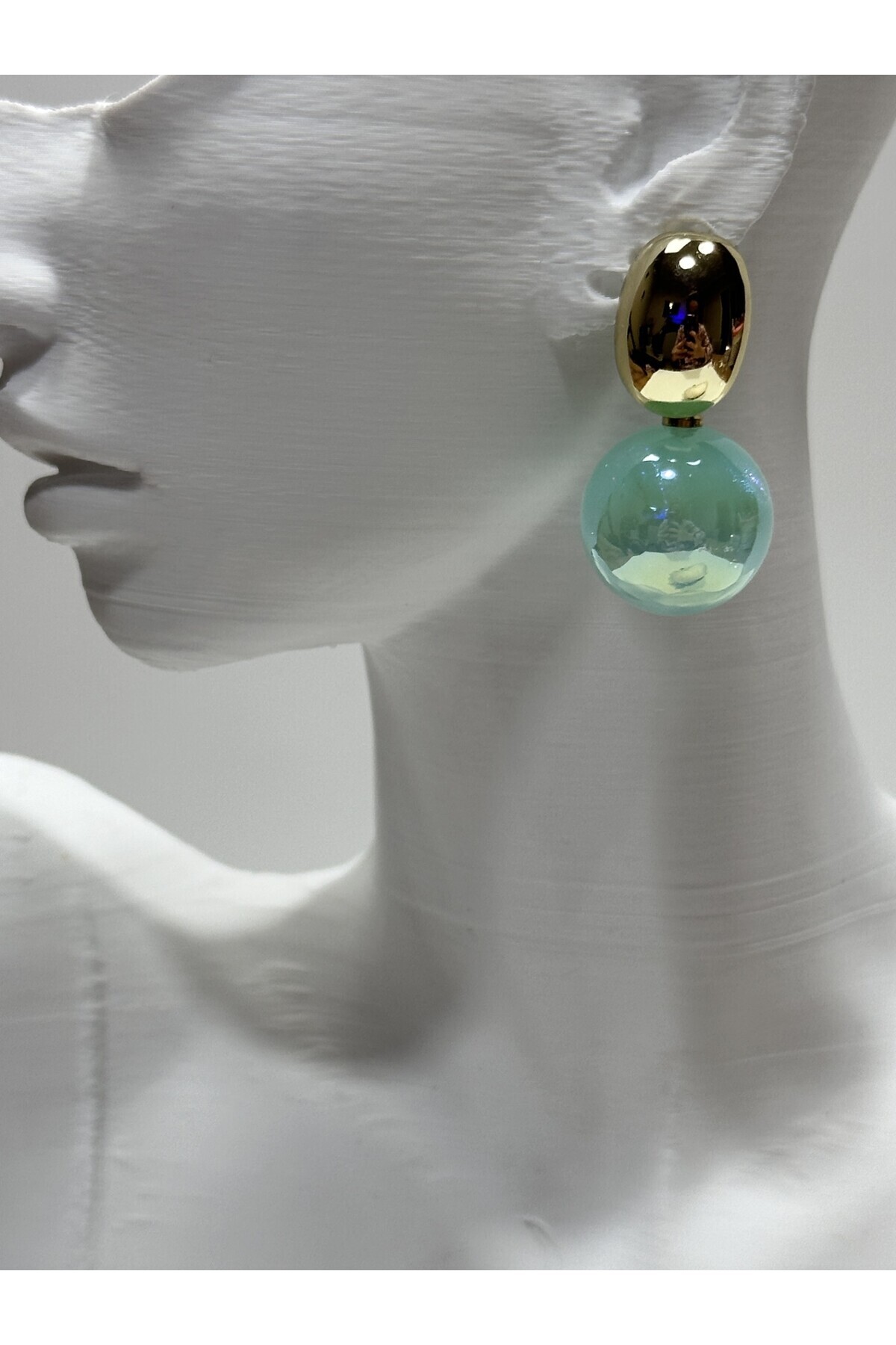 MFM STORE-Gold Detail Silvery Earrings 2