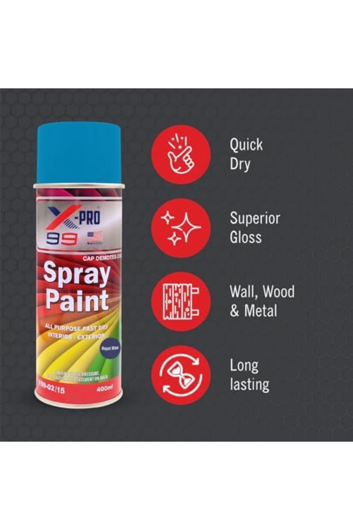 Generic-All Purpose Spray Paint 450ml Fast Drying Multi-surface Gloss Finish For Interior And Exterior 3