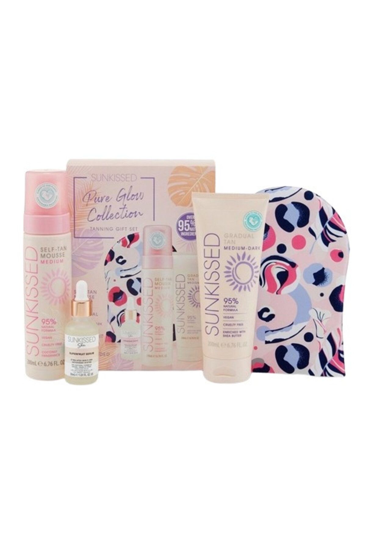 Sunkissed-Set Autobronzare, Sunkissed, Pure Glow Collection Bronzant Set Gift, cu Spuma Autobronzanta Medium 1