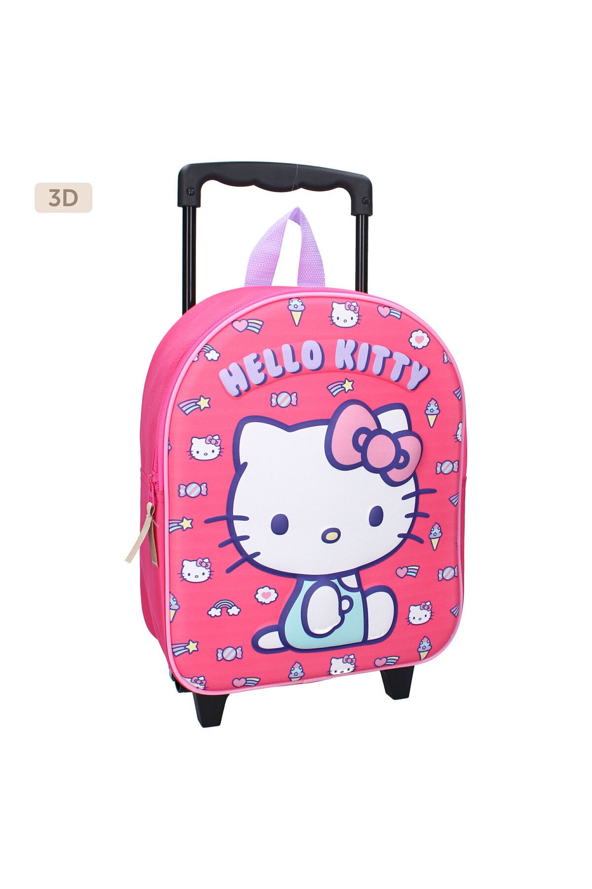 Hello Kitty-Multicolored 3D trolley, with one compartment, 32x26x11 cm, Another Dimension, Hello Kitty 1