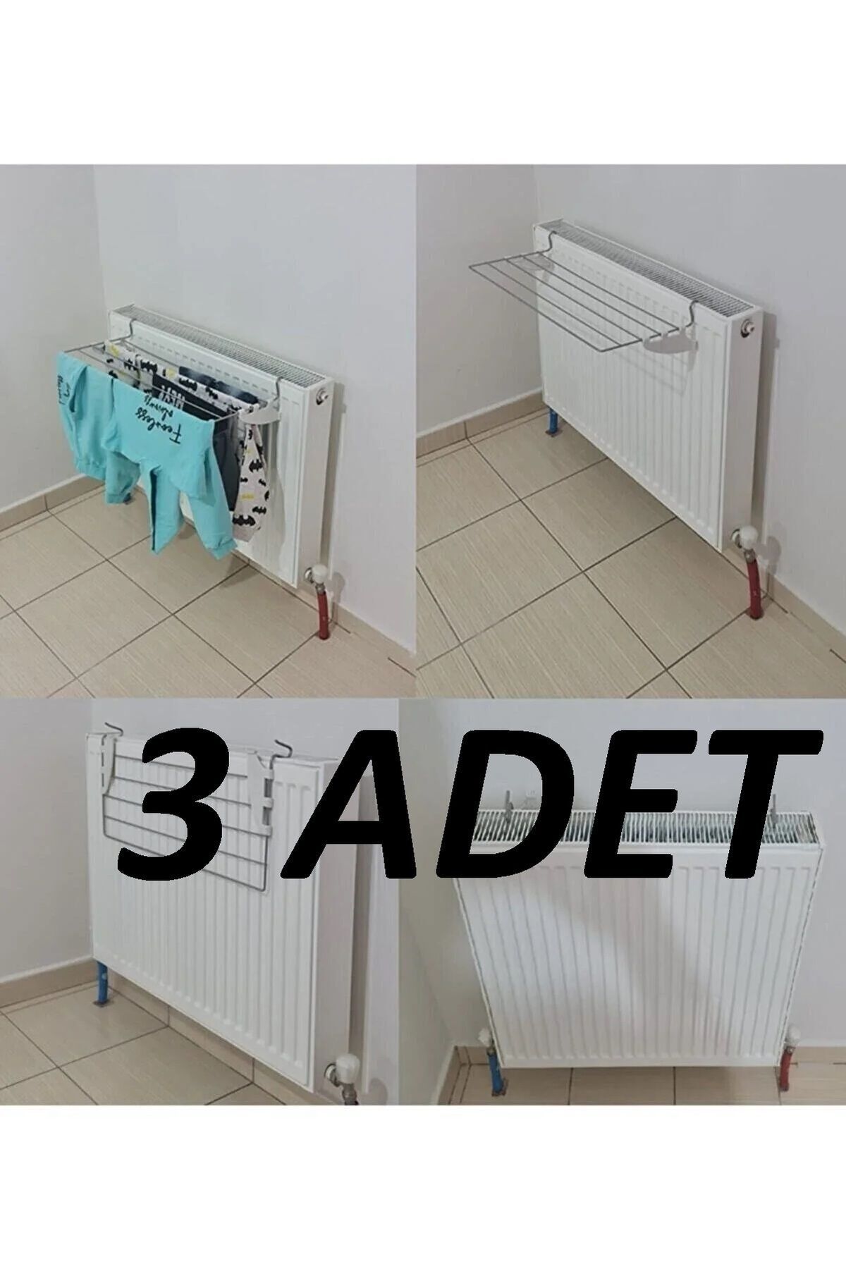 teknotrust Kurufer 3 Adet Çamaşır Kurutmalık Petek Üstü 60cm 5 Telli Kaliteli X 3 Adet