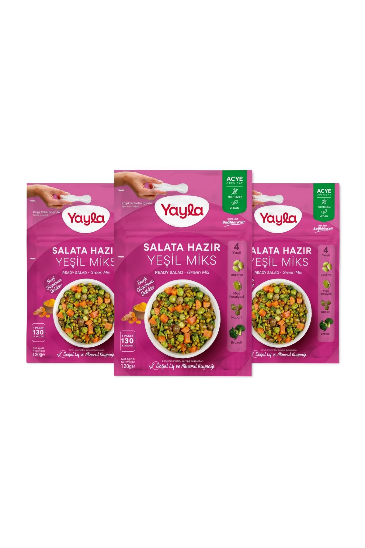 Yayla Salata Hazır Yeşil Miks 120 gr X3
