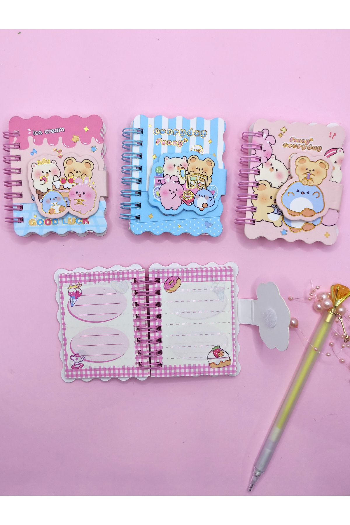 Limmy-Blue Animals Theme Pocket Size Mini Notepad (7X8 cm) 3