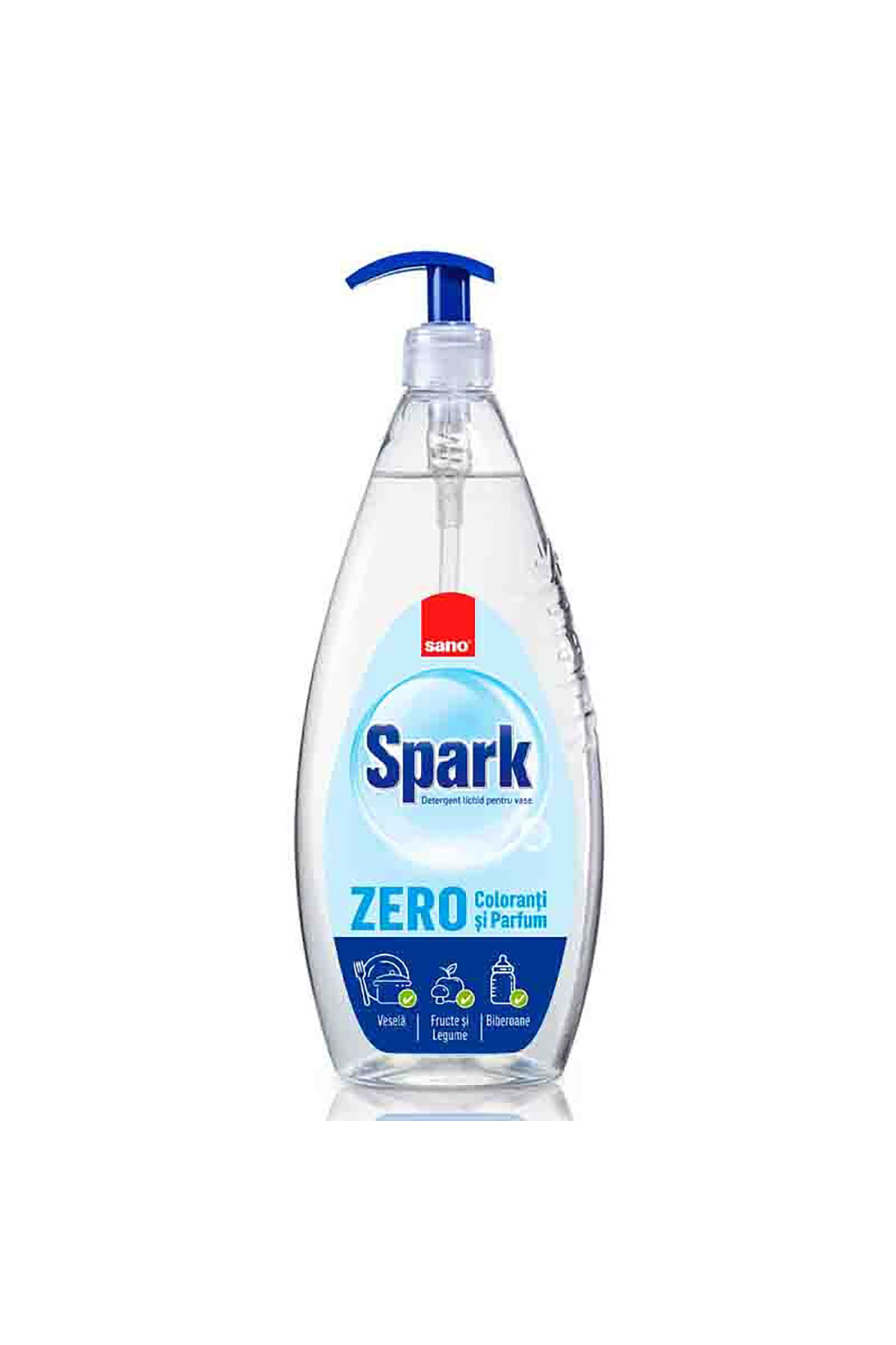 Sano Απορρυπαντικό Spark Zero με αντλία, χρωστικές και άρωμα, 1L