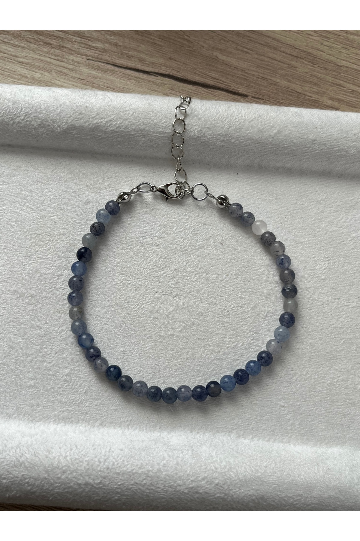Pel Design-Minimal Blue Aventurine Stone Bracelet with Steel Apparatus 1