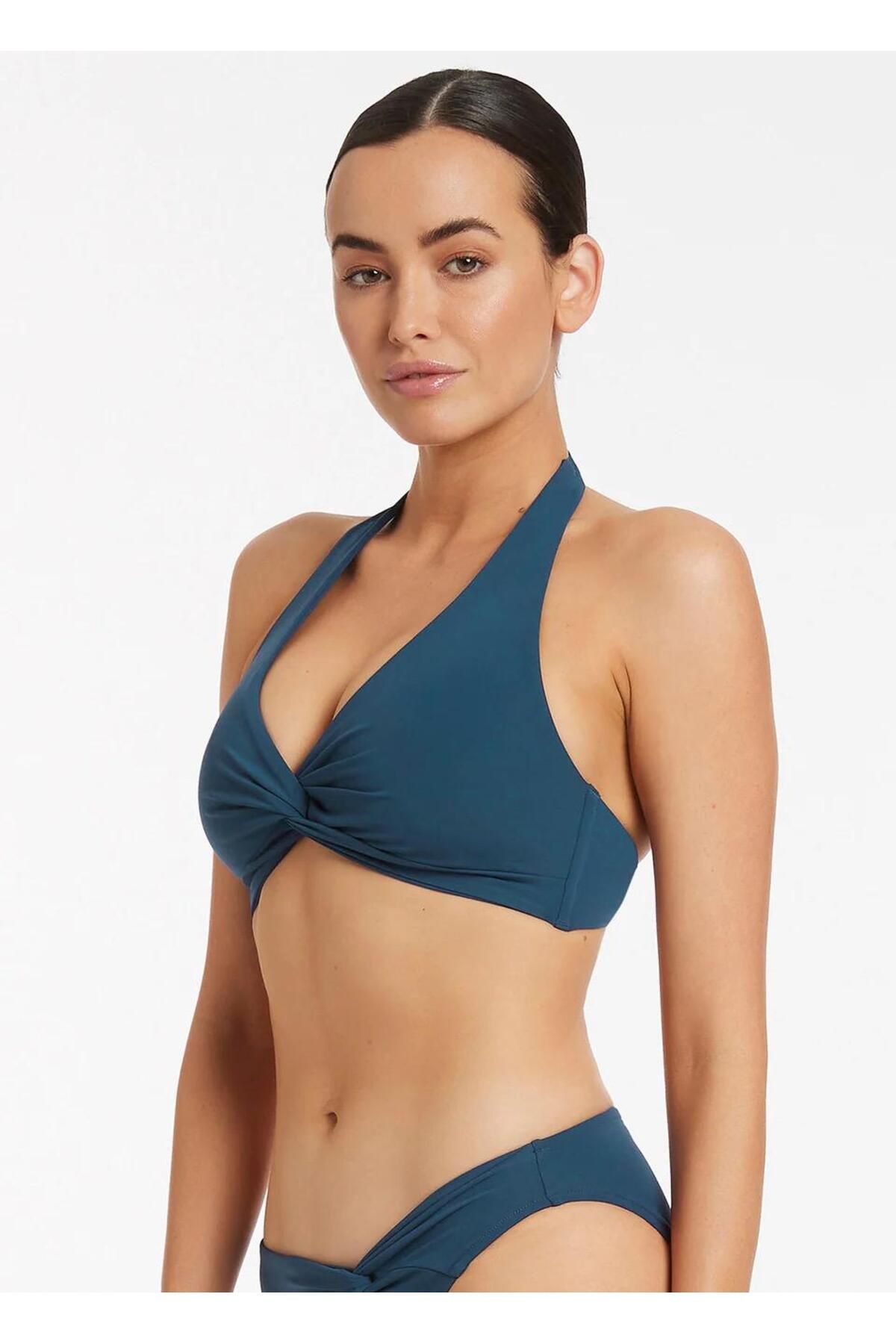 DEEP BEACH-Triangle Twist Top Bikini Top 2