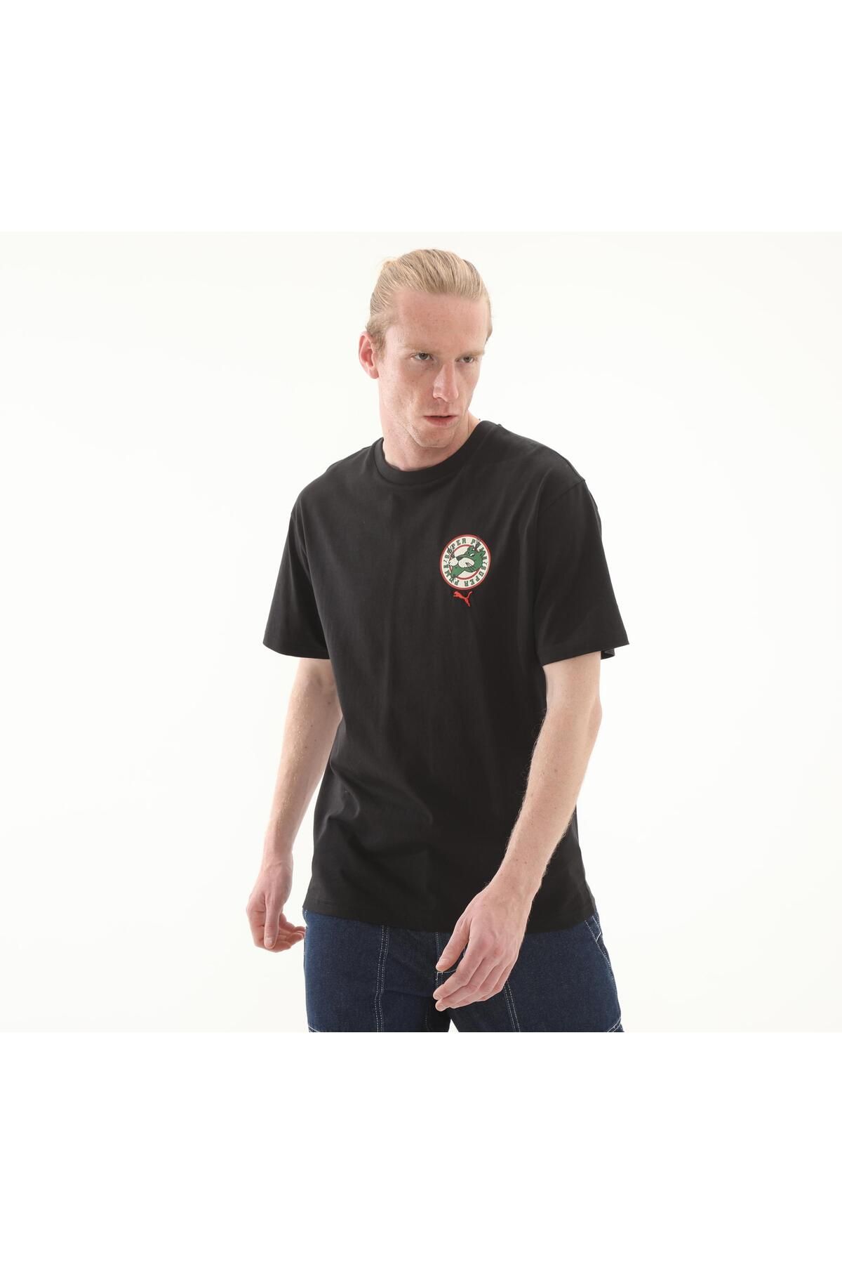 Puma-Black Graphics Super Tee Tshirt for Men 3