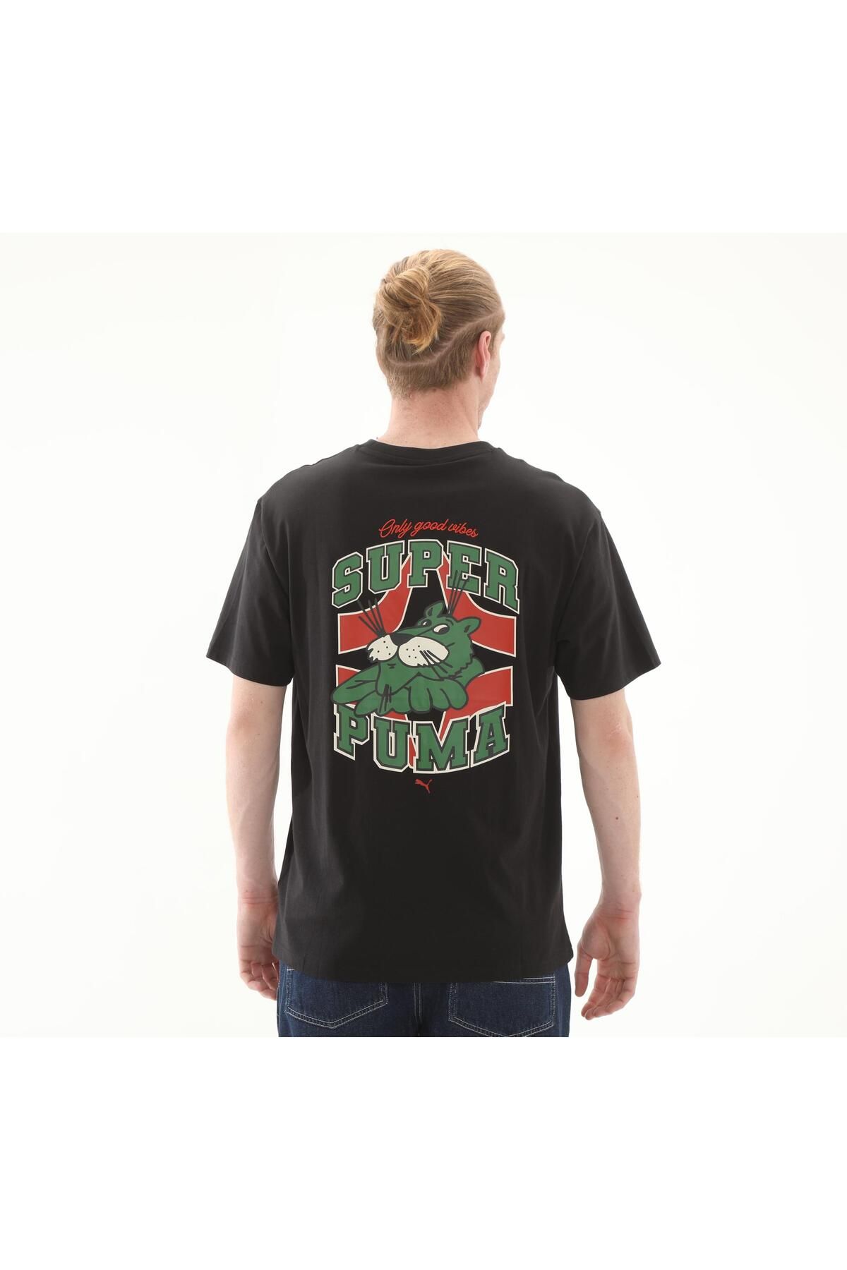 Puma-Black Graphics Super Tee Tshirt for Men 4
