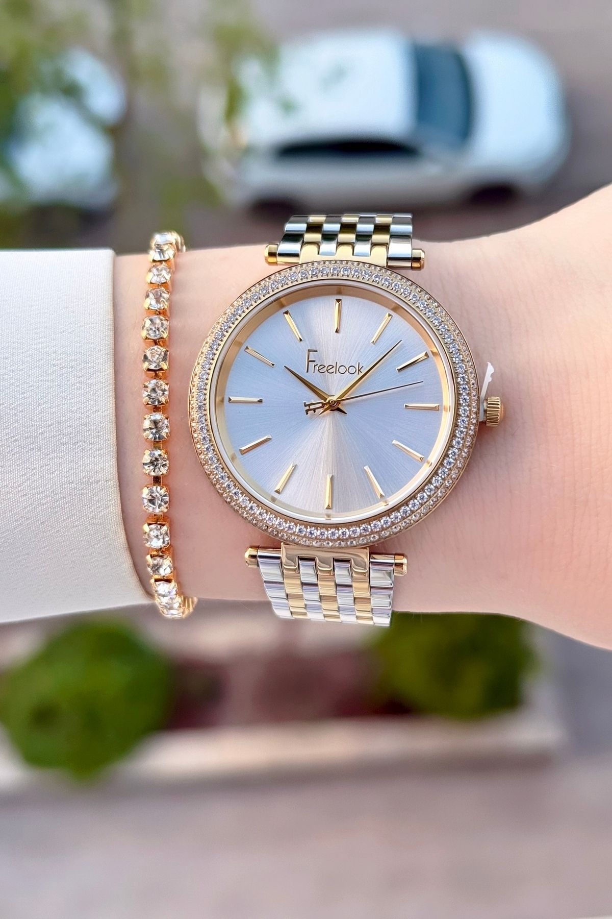 Freelook Sarı Silver Renk 24 Ay Garantili 38 Mm Kadın Kol Saati Ve Bileklik