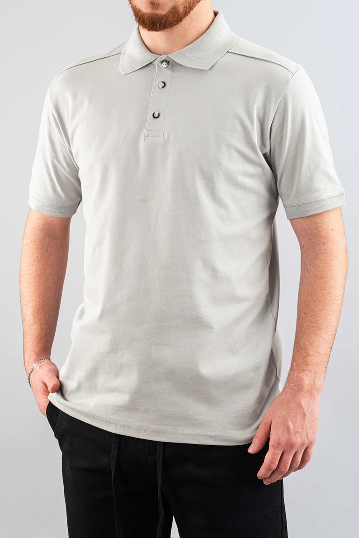 bombe Erkek Slim Fit %100 Pamuklu Yumuşak Dokulu Polo Yaka T-Shirt Basic Tişört