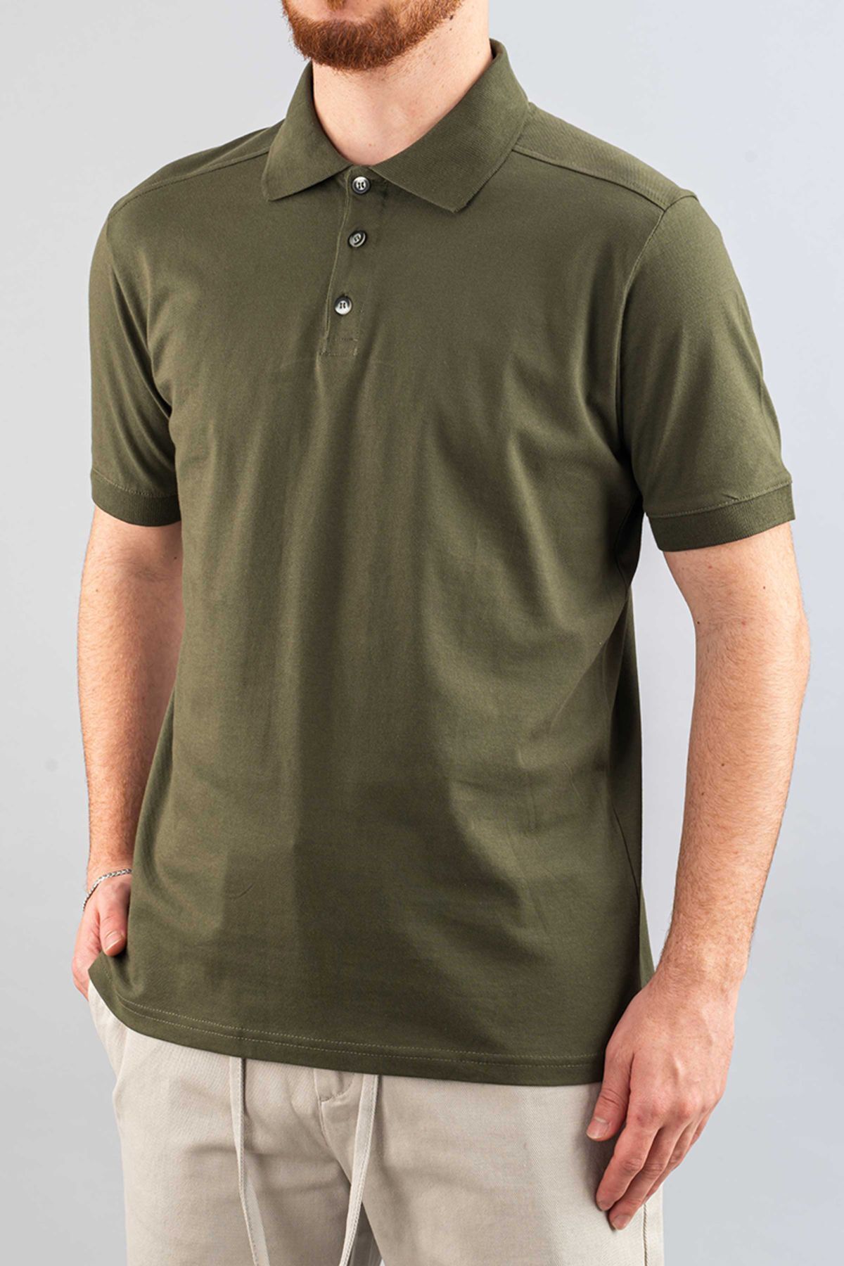 bombe Erkek Slim Fit %100 Pamuklu Yumuşak Dokulu Polo Yaka T-Shirt Basic Tişört