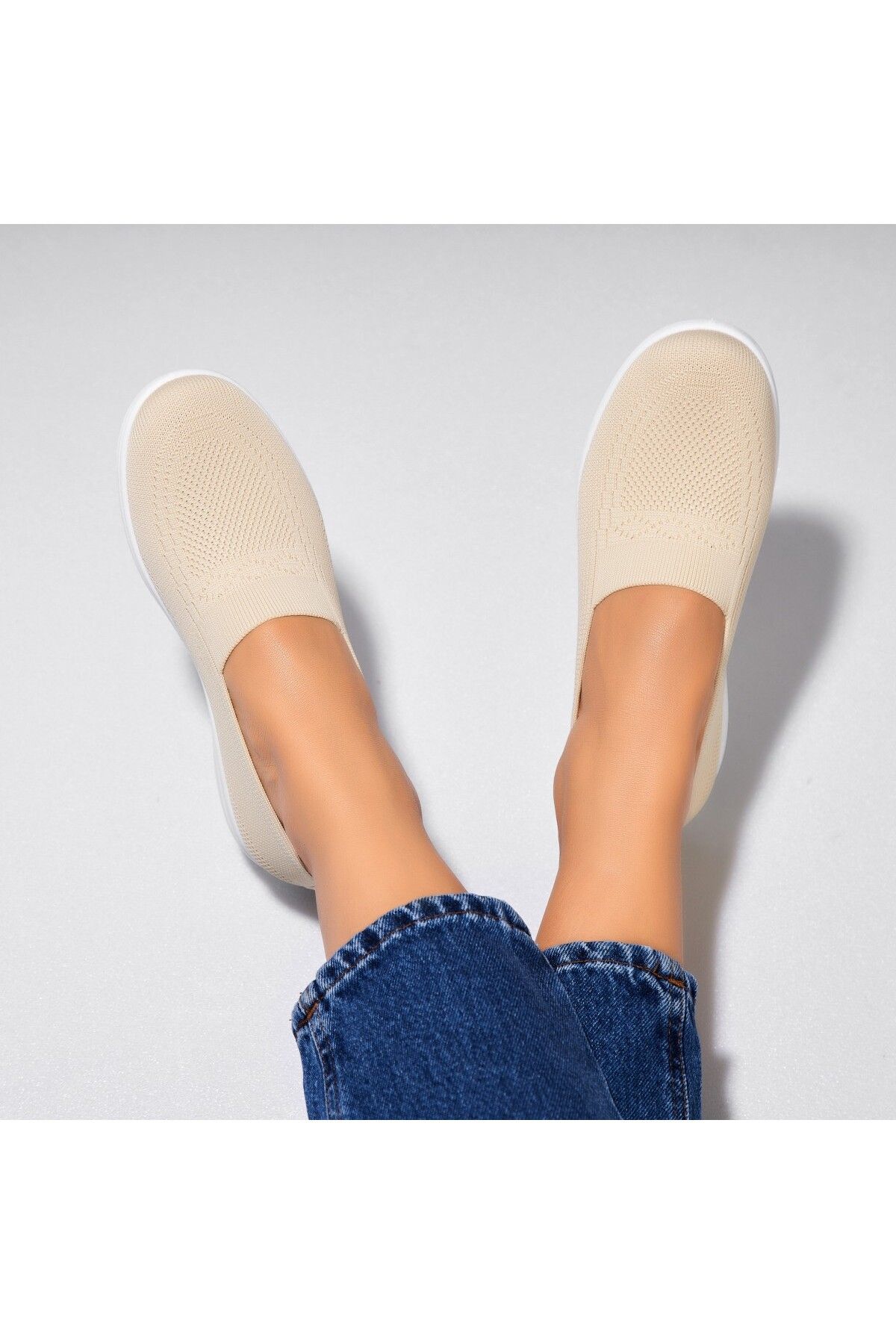 Joana-Women's casual shoes Beige made of Kisa Textile 3
