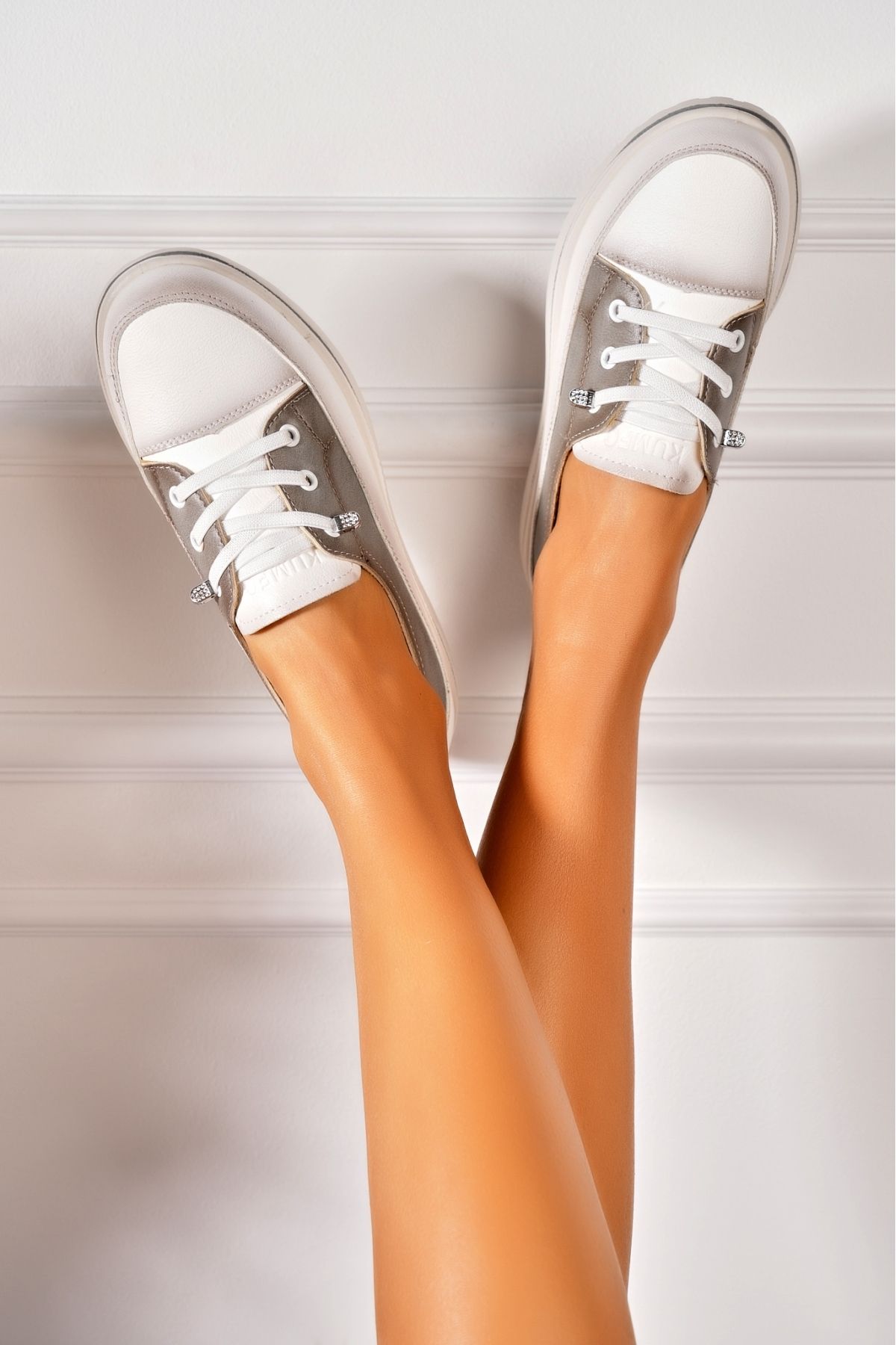 Joana-Women's casual shoes in grey eco-leather Talisa 2