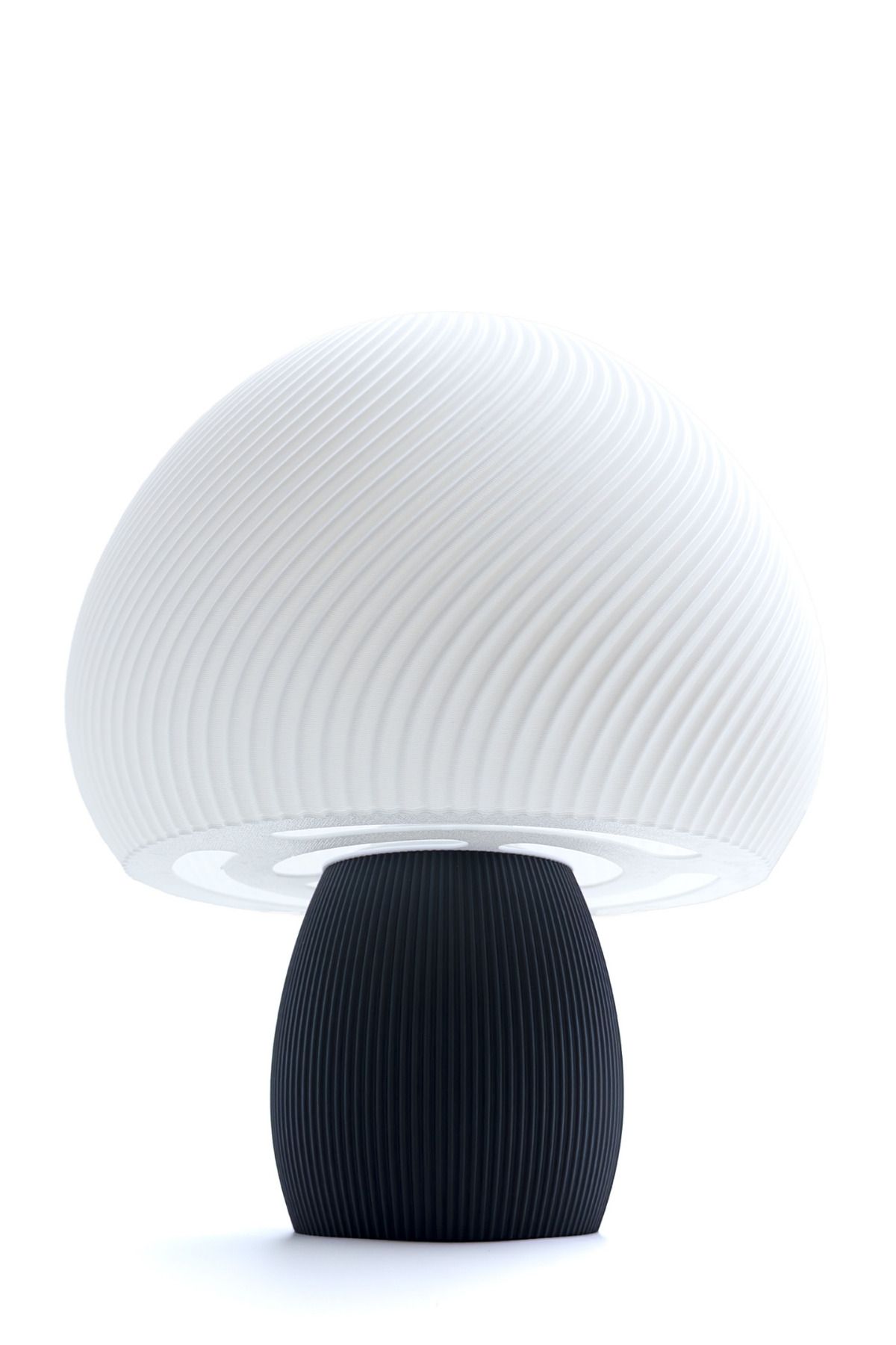 TechCore-Wavy Mushroom Lampshade - Luxury & Modern Design (for Bulb) Black Matte 2