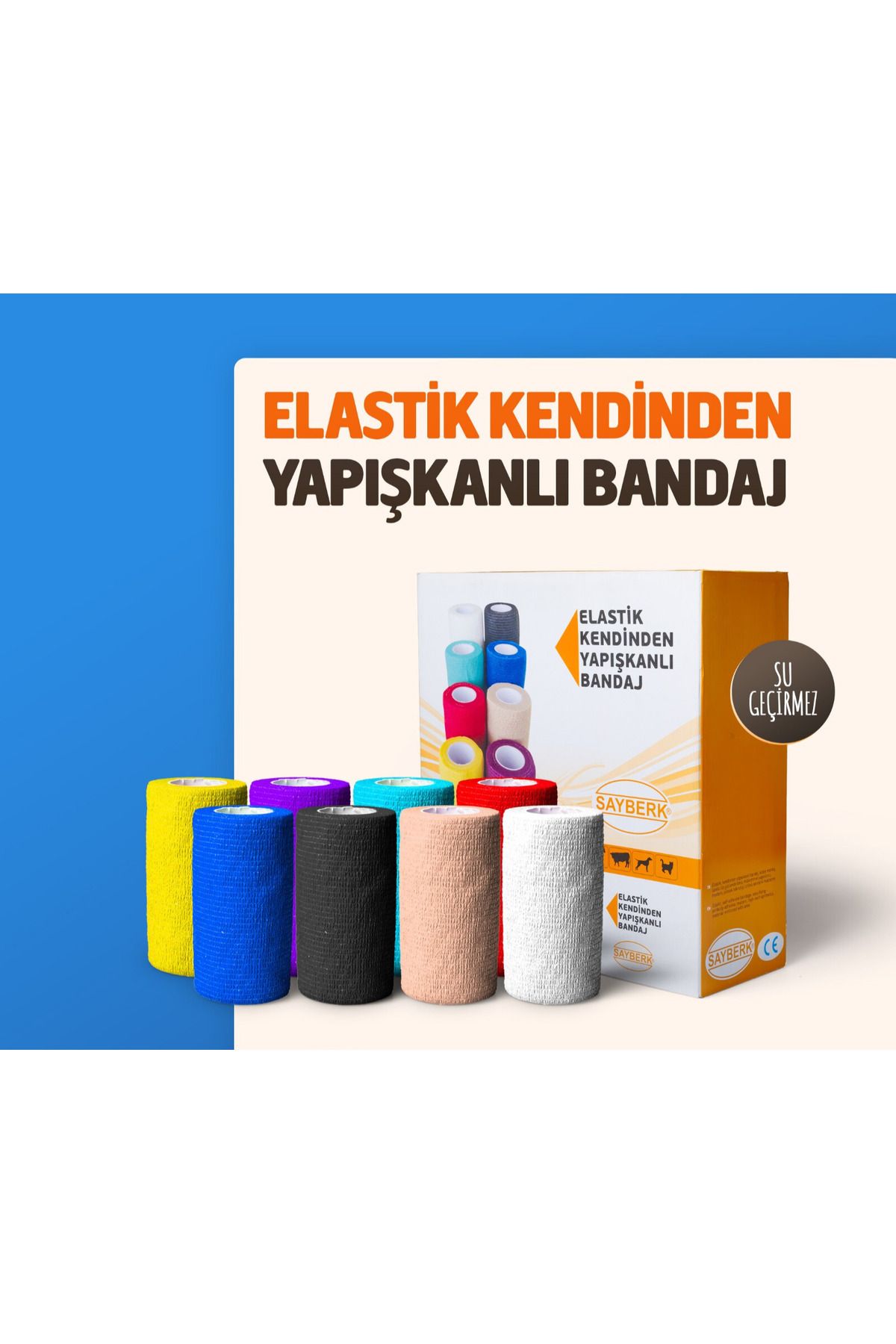 GÖKTULPAR 10cm x 4,5mt Kırmızı Elastik Kendinden Yapışkanlı Bandaj Sayberk - 180 ADET