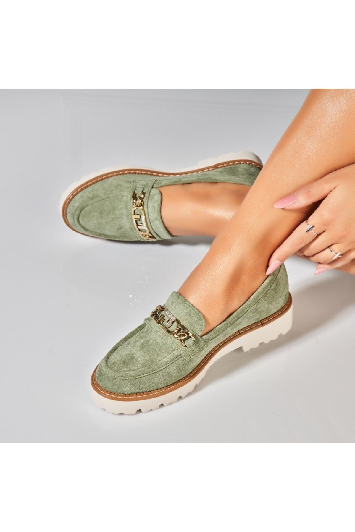 Joana-Women's Casual Green Shoes Made of Eco-Leather Ajay 3