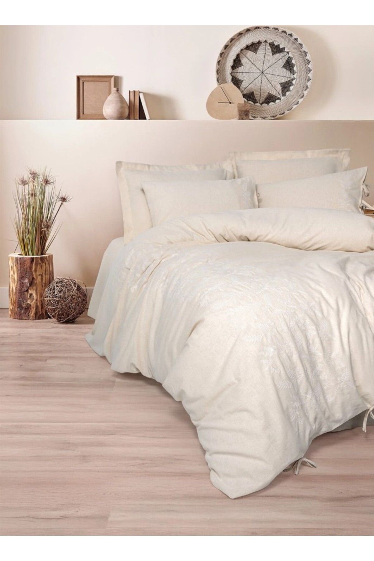 doremodam Cotton Keten Çift Kişilik Nevresim Takımı Kivora - 671301-1453