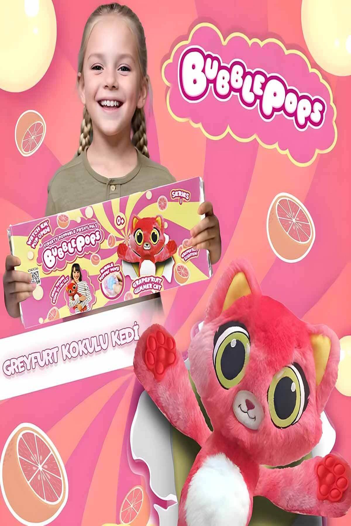PopŞeker-Bubble Pops Grapefruit Glimmer Cat: the Inflatable Plush Cat That Fascinates with Its Scent! 2