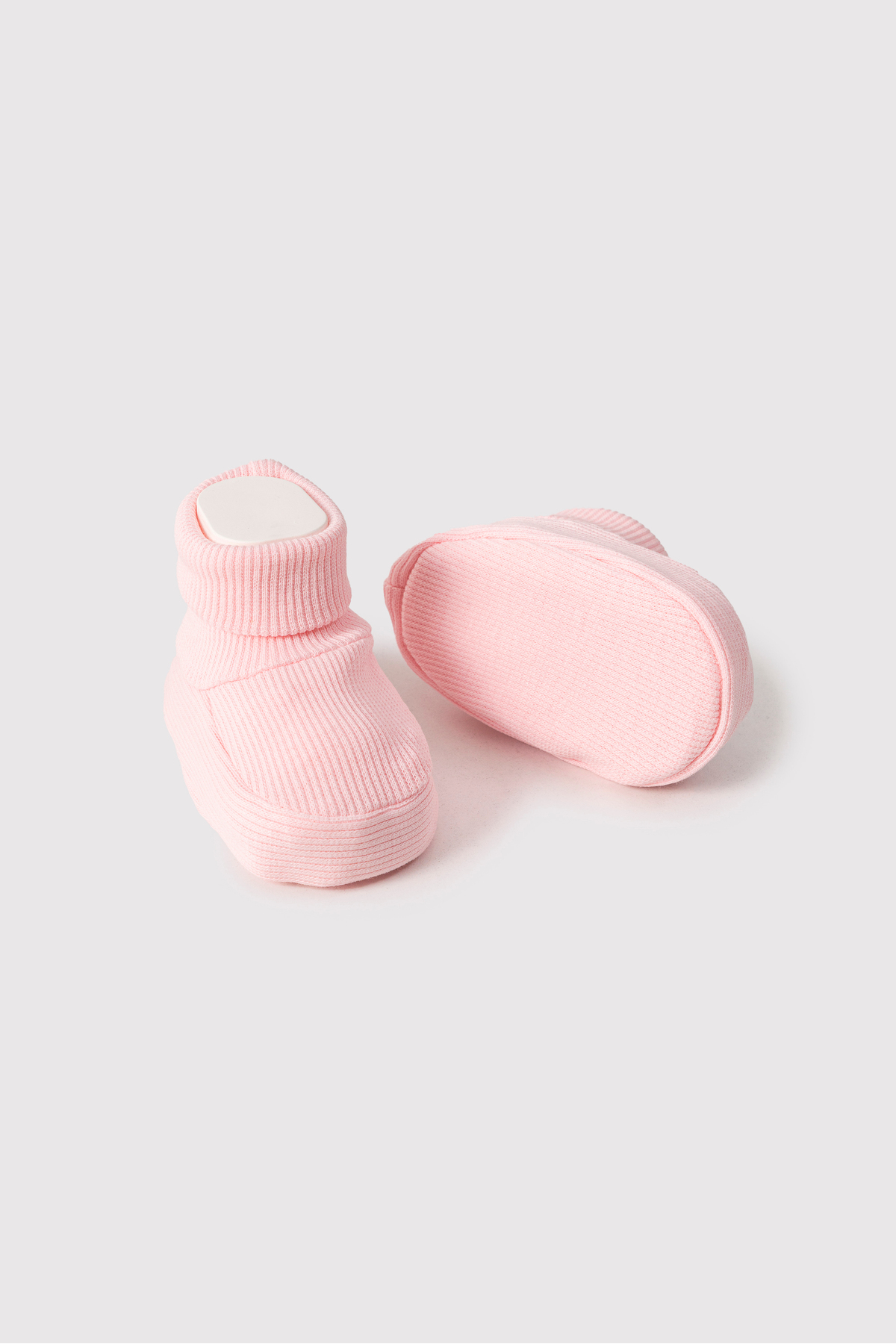 Polpuf Bebek Patik Pembe Pamuk Kumaş Bebek Patiği Bebek Yeni Doğan Bebek Ev Panduf fotoğrafı 2 (önizleme)