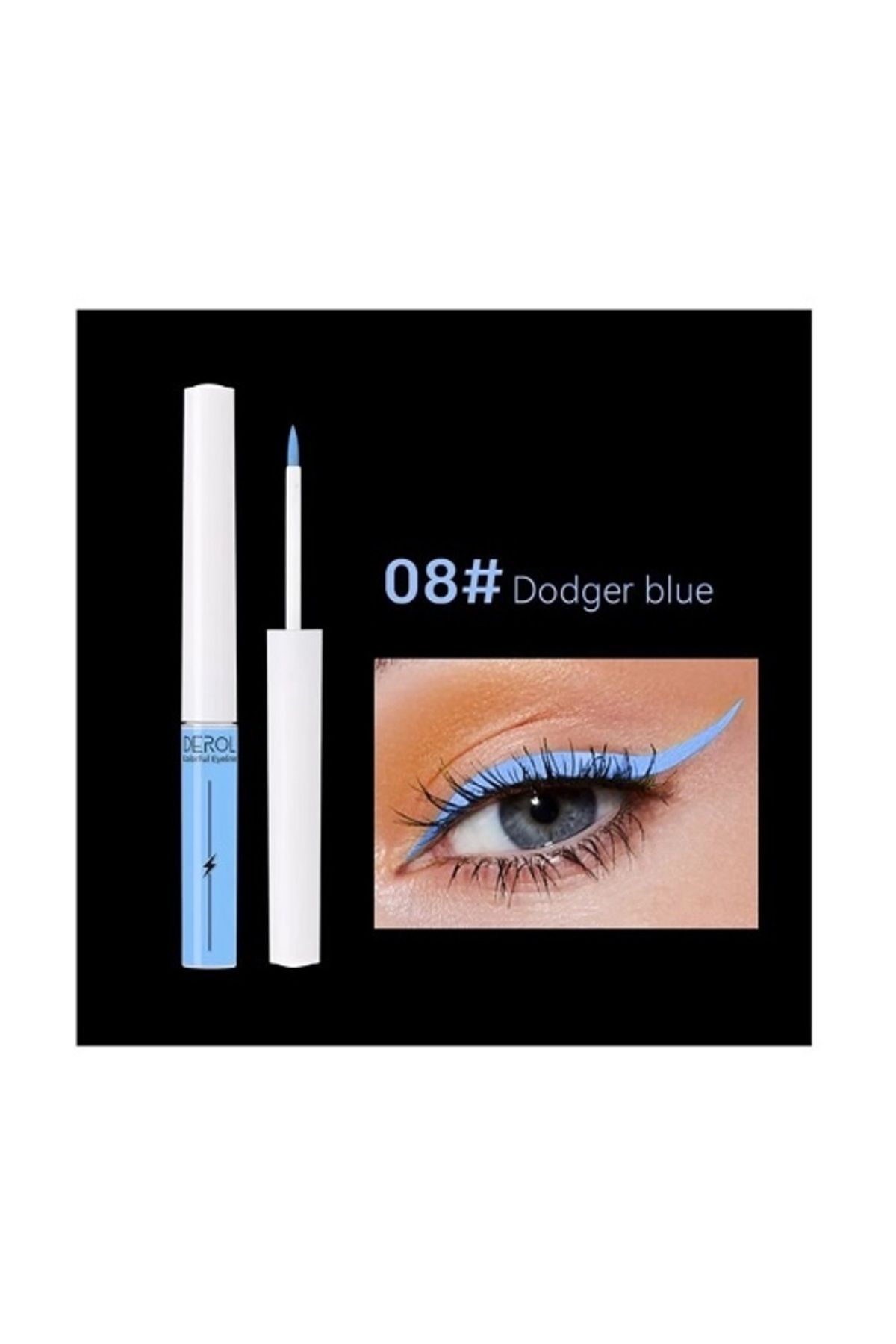 DEROL-Barevná oční linka, Derol, tekutá oční linka, odstín 08 Dodger Blue, 4 ml 1