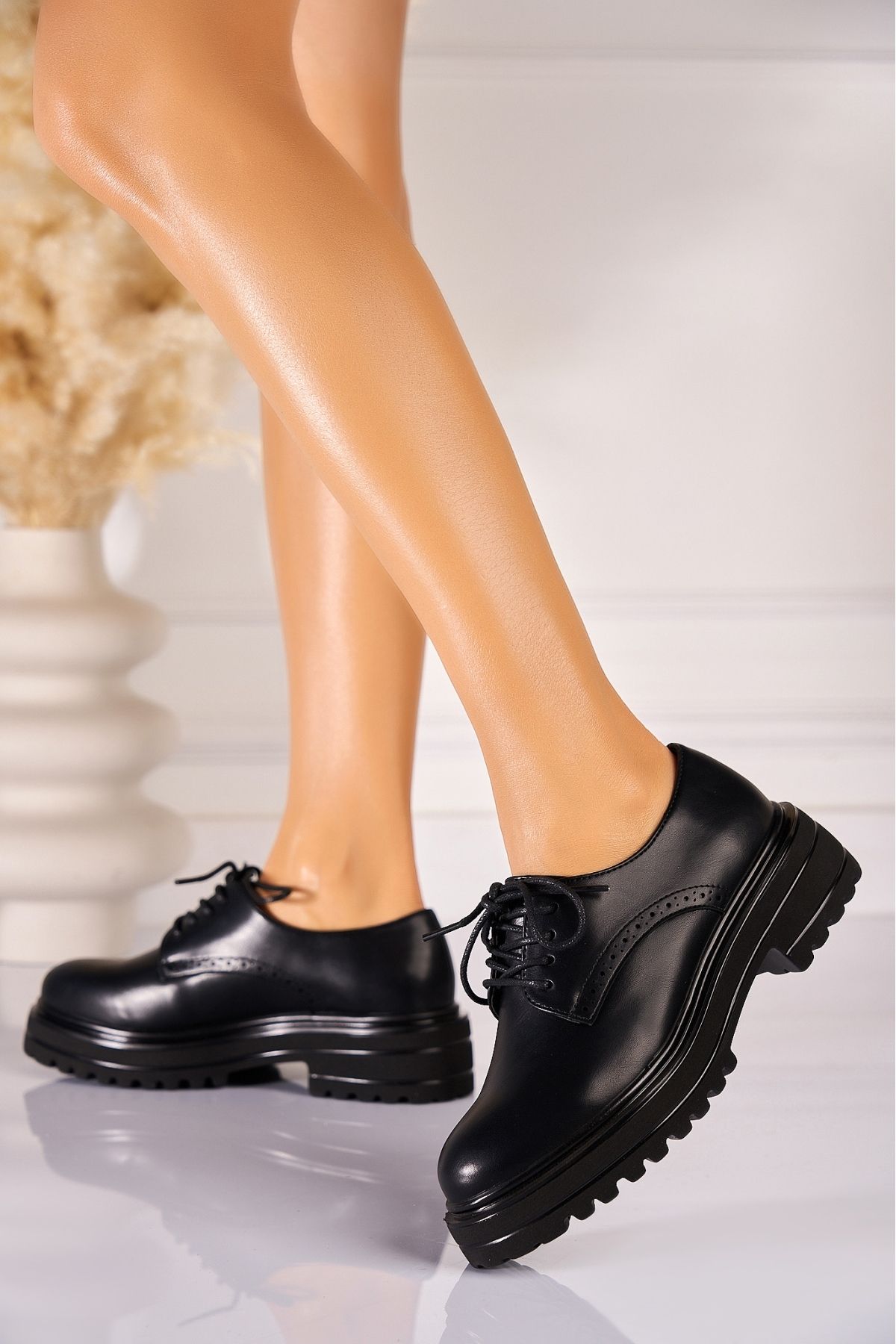 Joana Pantofi Dama Casual Negri Din Piele Ecologica Thelma Femeie - 39