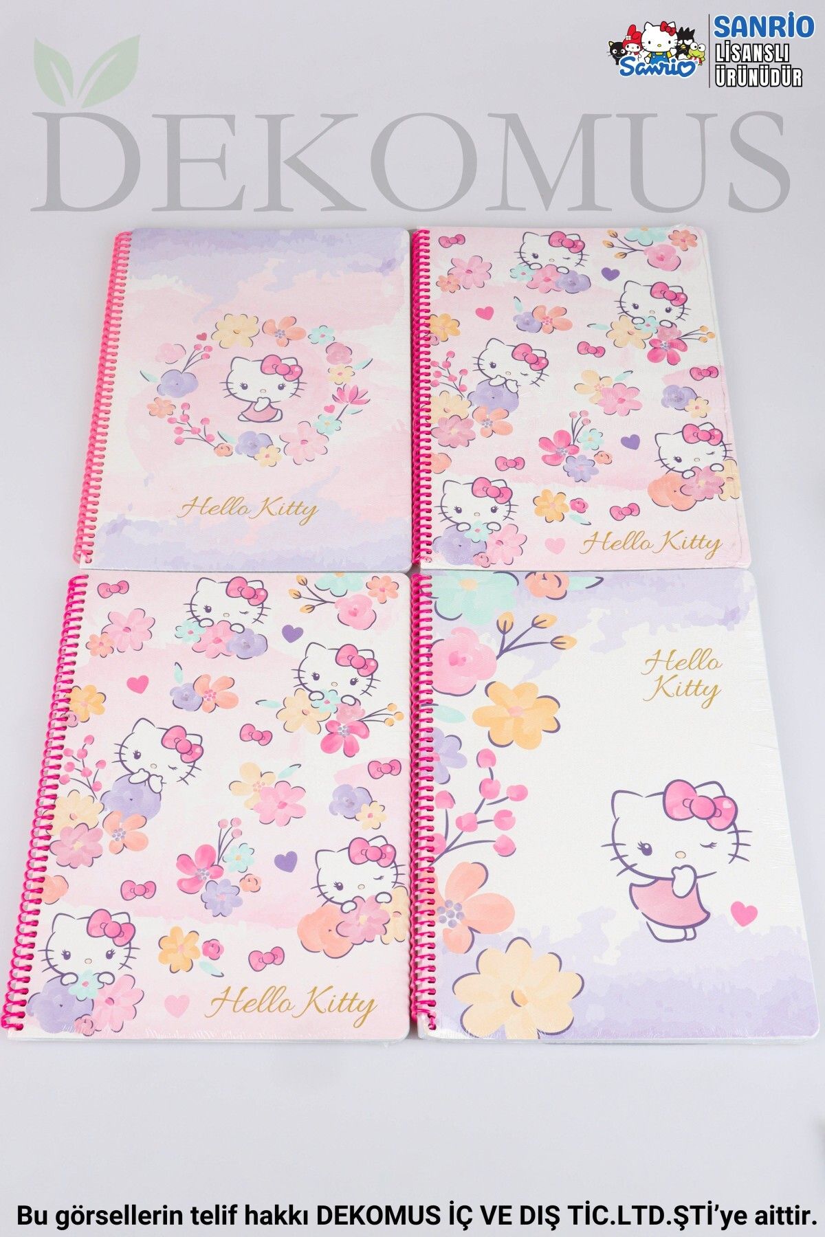 Hello Kitty-مفكرة مدرسية مرقمة مقاس A4 "مفردة" مرخصة من DEKOMUS HELLO KITTY 80 ورقة 1