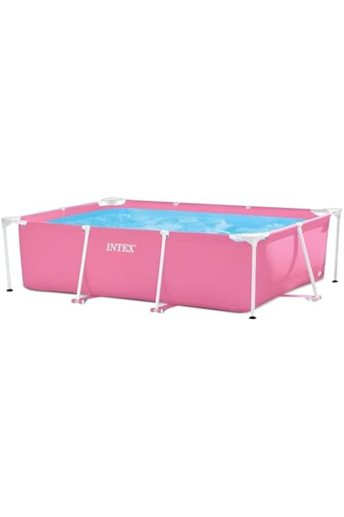 Intex-Above-Ground Rectangular Swimming Pool with Dual Outlet, Pink, 2.2m x 58cm by Intex 2