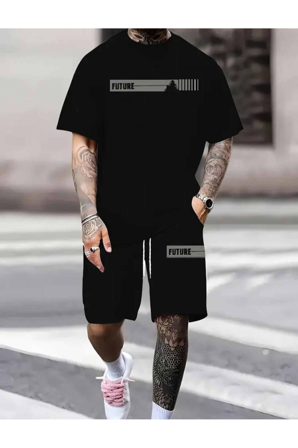 Marco Fresco Комплект шортів та футболки з принтом Future