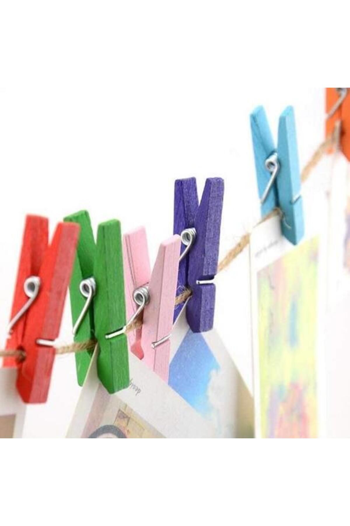 BirdoluSepet Ahşap Renkli Mini Mandal 100 Adet