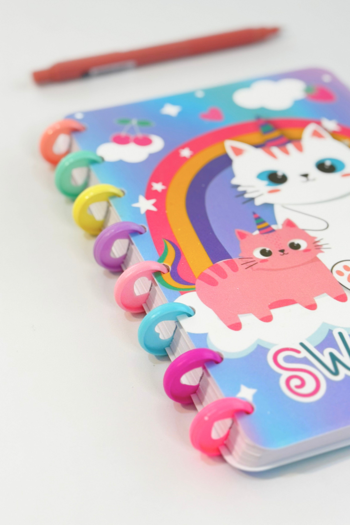 caps office-160 Sheets A5 Cat Themed Notebook + Mechanical Tip Pen Stationery Set 4