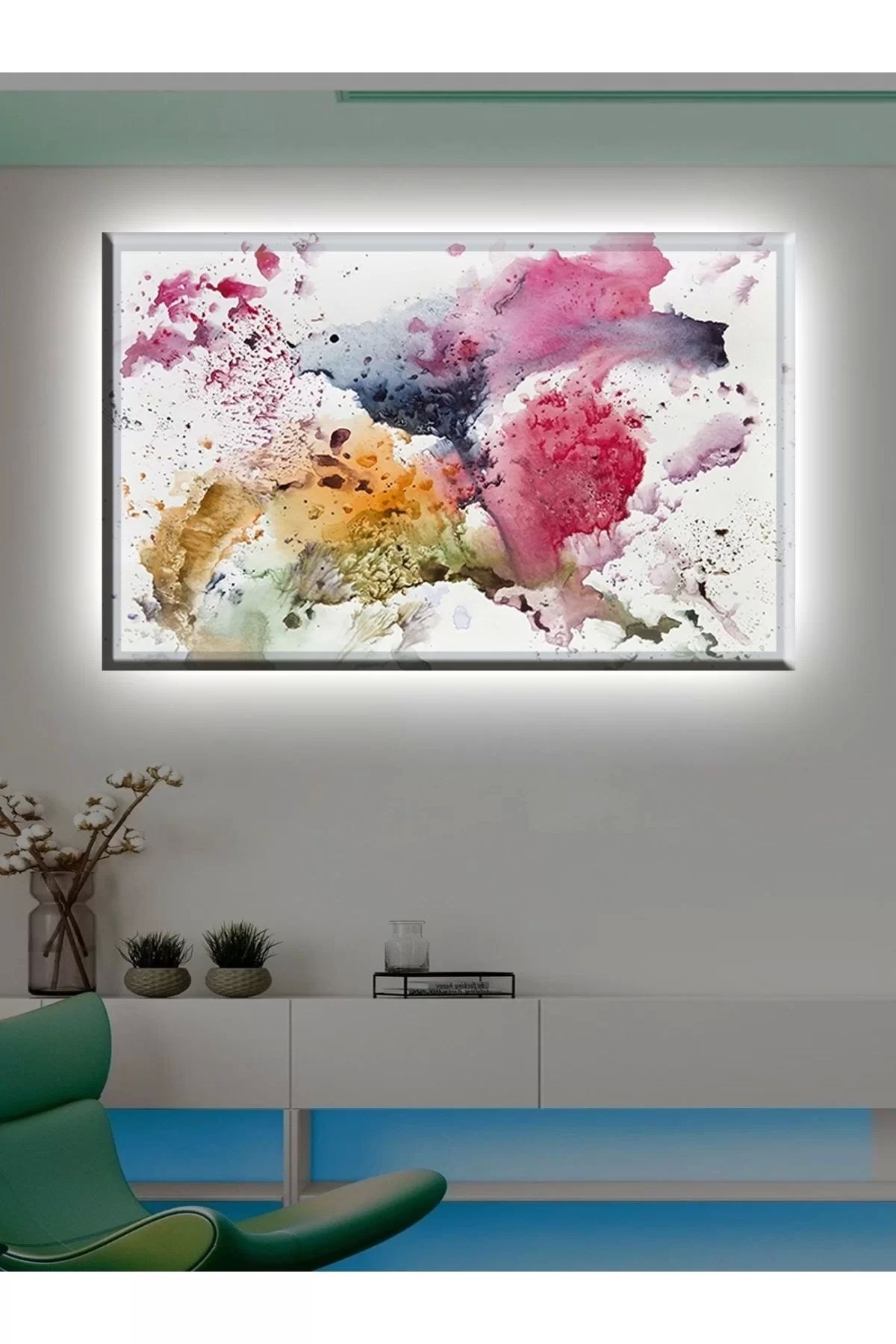 feifei Led Işıklı Sanatsal Soyut Kanvas Tablo
