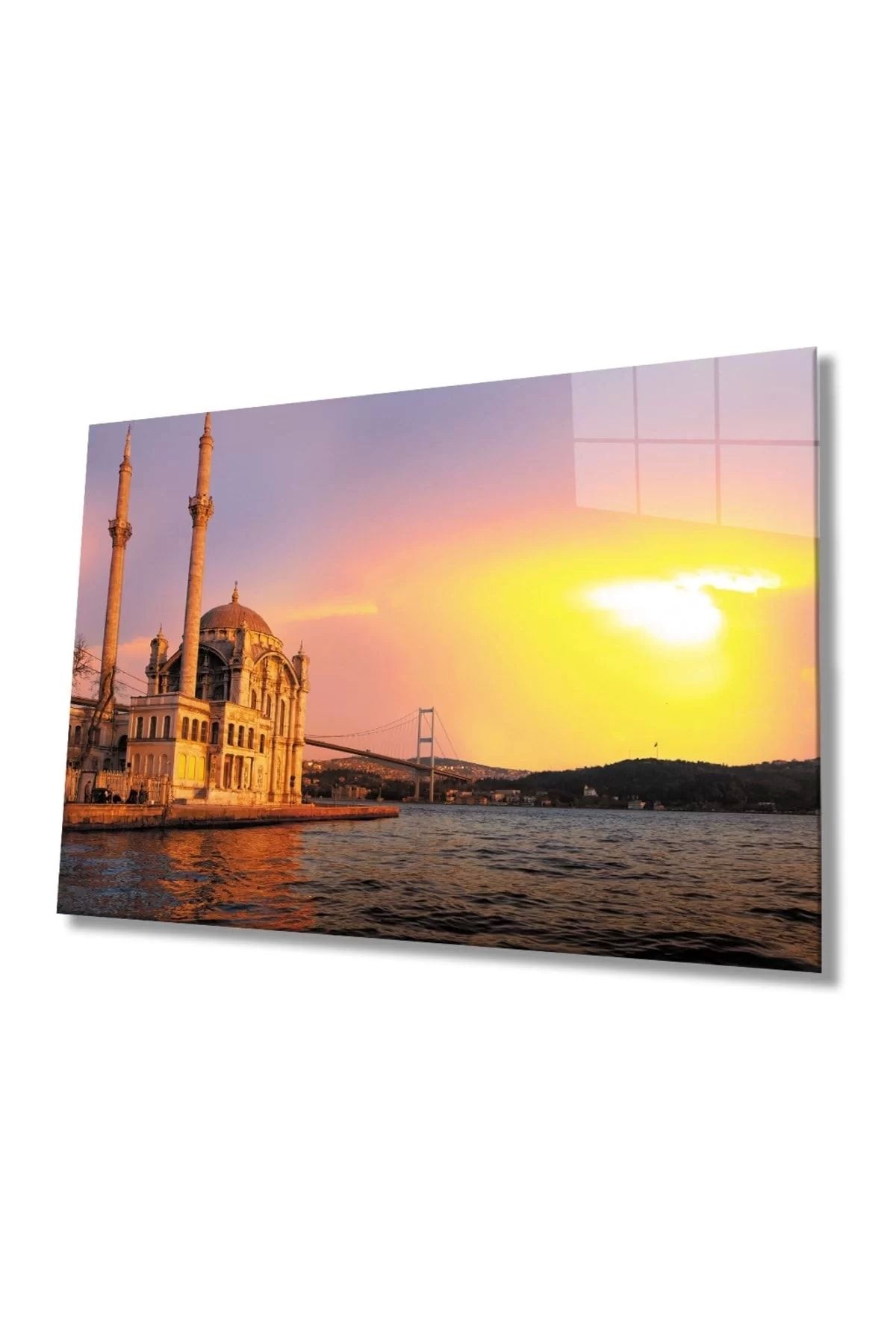 ÖYKÜ VE YİĞİT Istanbul Cami Manzara 4mm Dayanıklı Cam Tablo Temperli Cam
