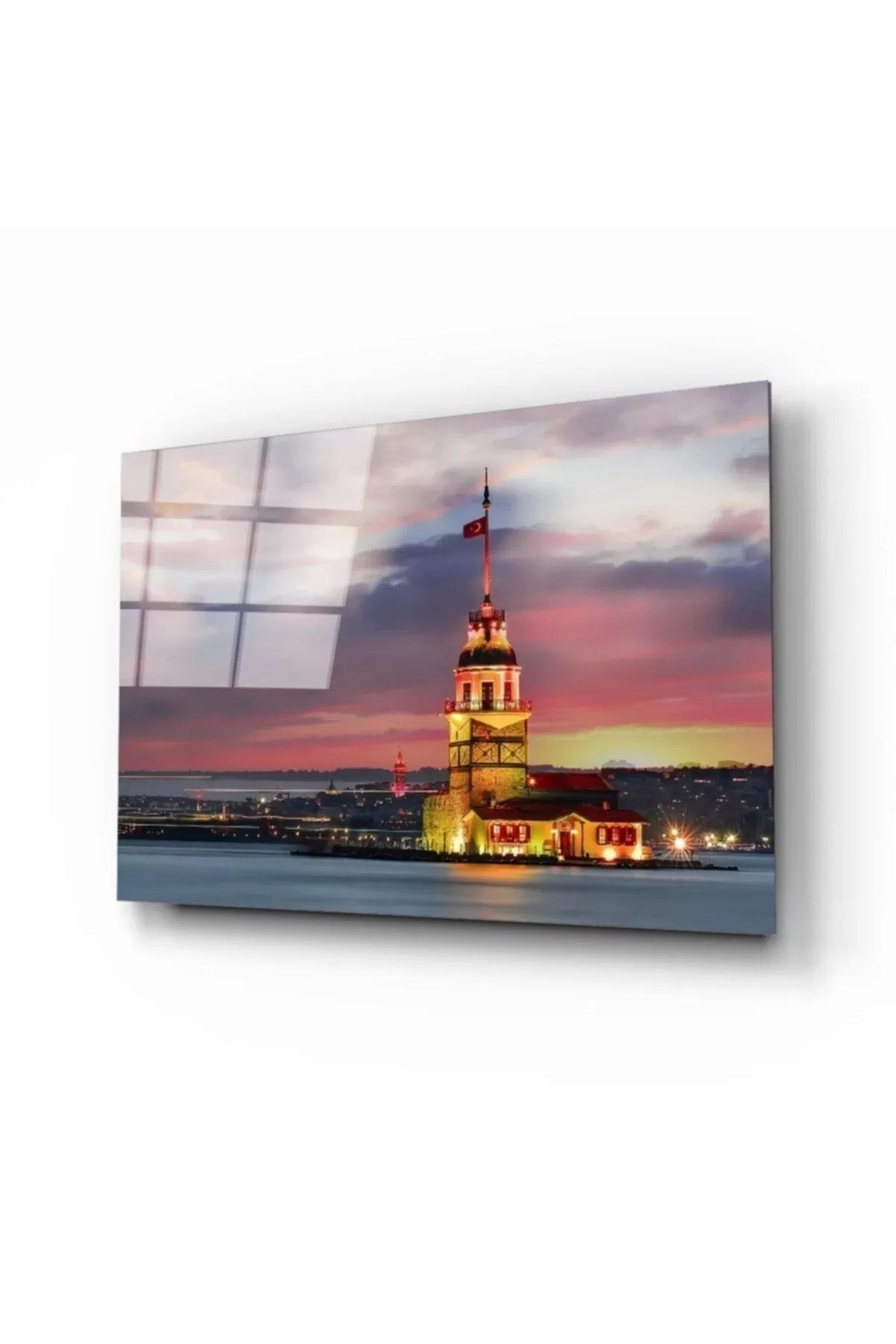 ÖYKÜ VE YİĞİT Kız Kulesi Cam Tablo