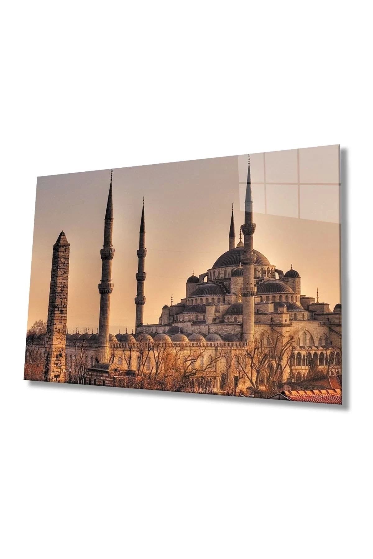 ÖYKÜ VE YİĞİT Istanbul Sultan Ahmet Camii Manzara 4mm Dayanıklı Cam Tablo Temperli Cam