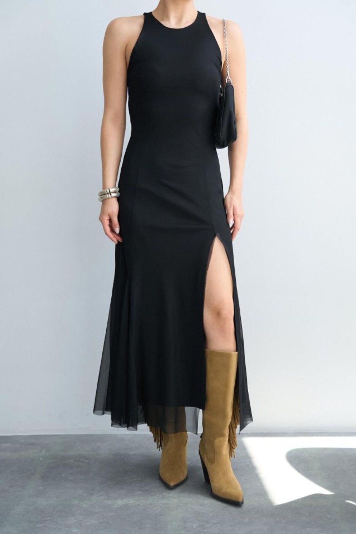 velmorafashion Tül Elbise - Siyah