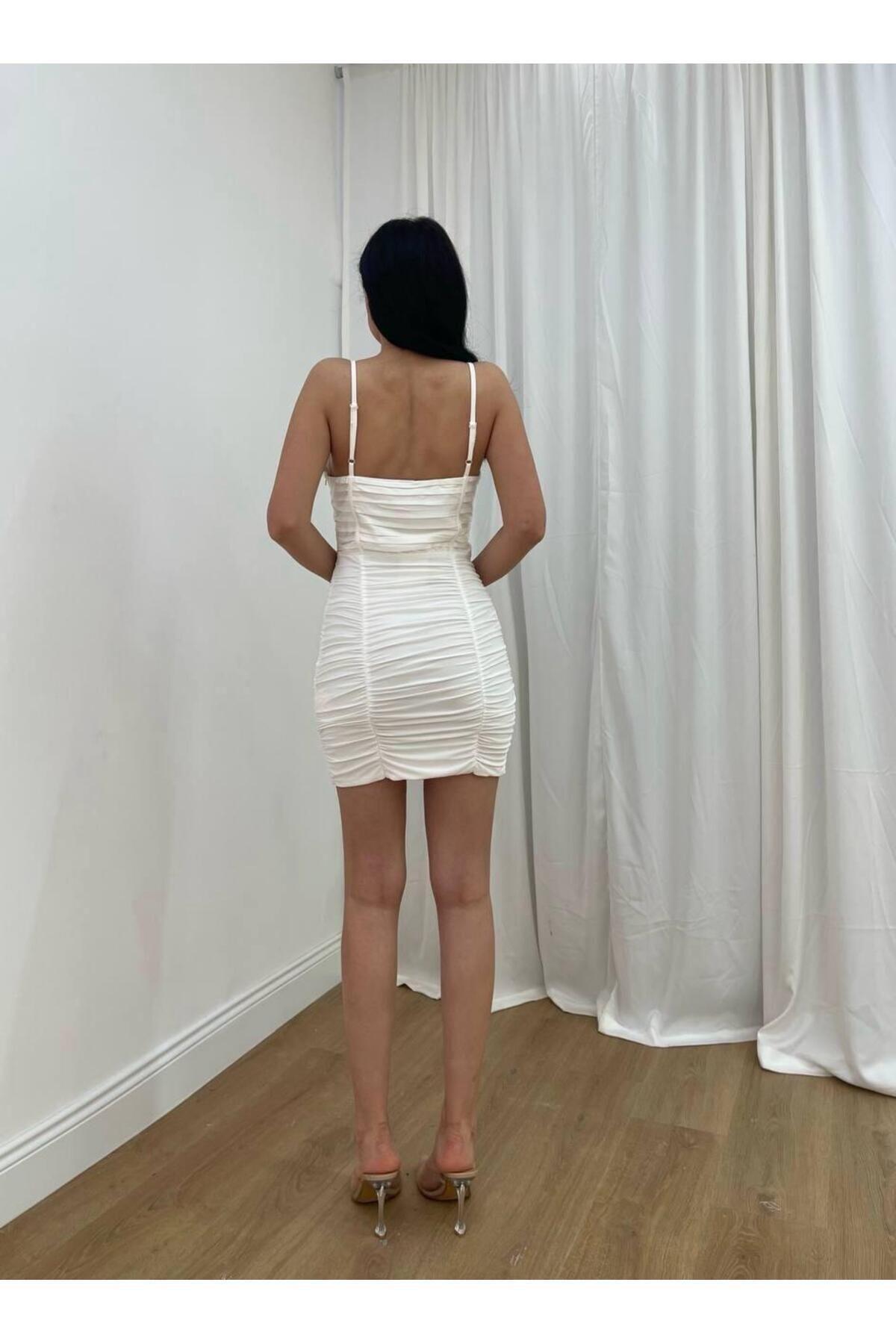 MİSSCİXFASHİON-Evening Dress Thin Straps Body Wrap Bodycon Satin Mini Dress Evening Dress & Graduation Dress 5