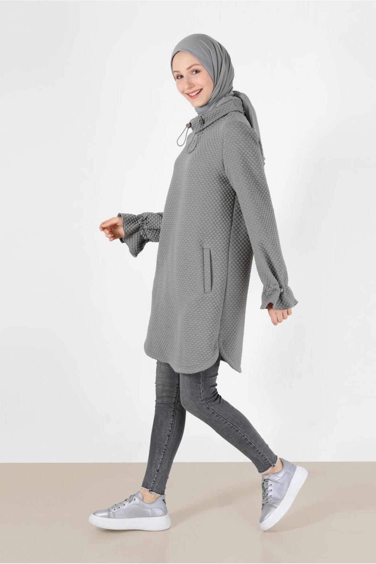Alvina-QUILTED PATTERN TUNIC WITH ELASTIC CUFFS 42372 3