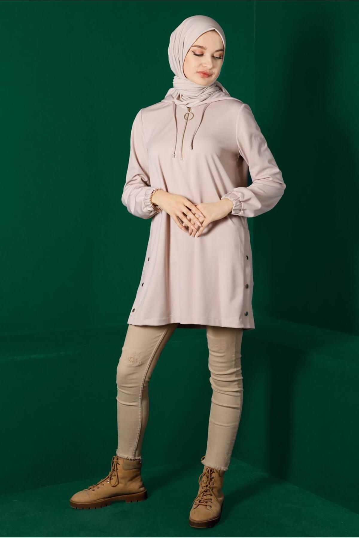 TUNIC 43307 کلاهدار زیپی دار Alvina