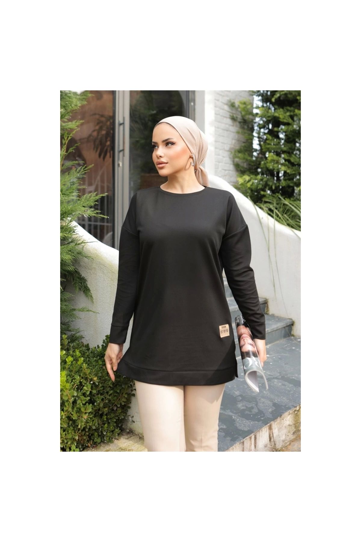 Narnuga Yeni Stil Siyah Arma Detaylı Tunik 10020