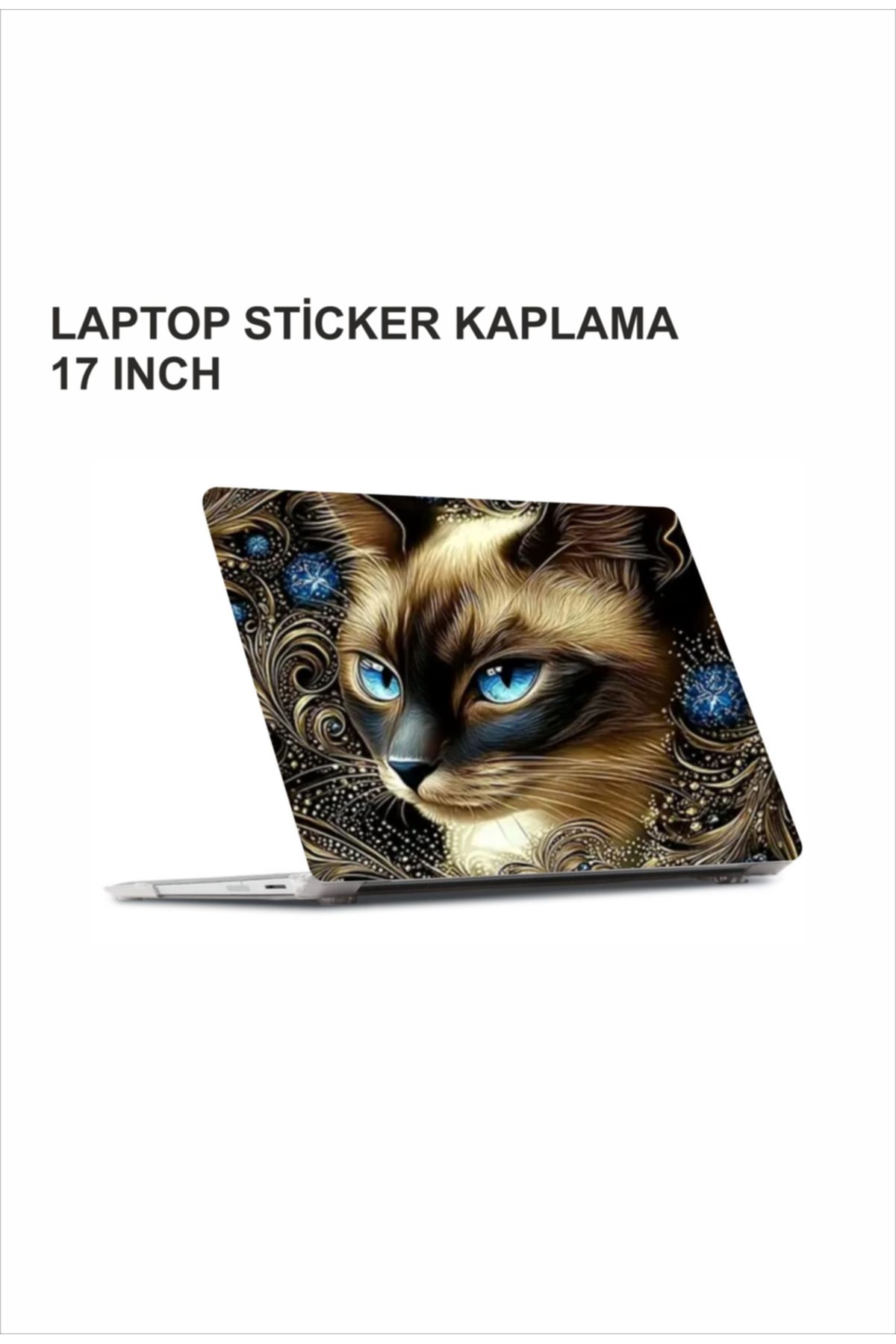 ÖZGÜL REKLAM Kedi Laptop Sticker / Laptop Kaplama / Laptop Etiket Çıkartma / Kedi Sticker