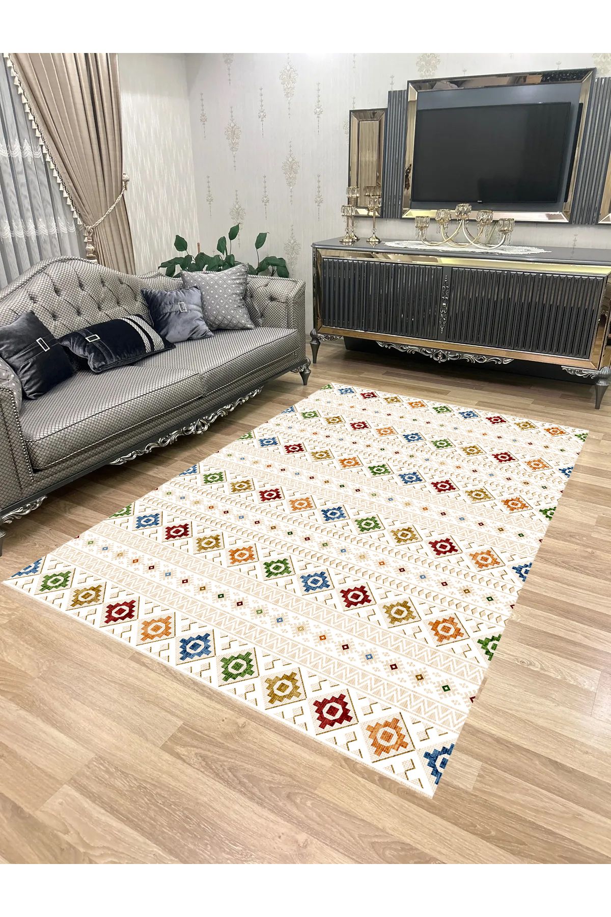 Bordo Halı Yıkanabilir Kaymaz Taban Halı Mutfak Dekor Yolluk Koridor Halısı Salon Halısı-1241