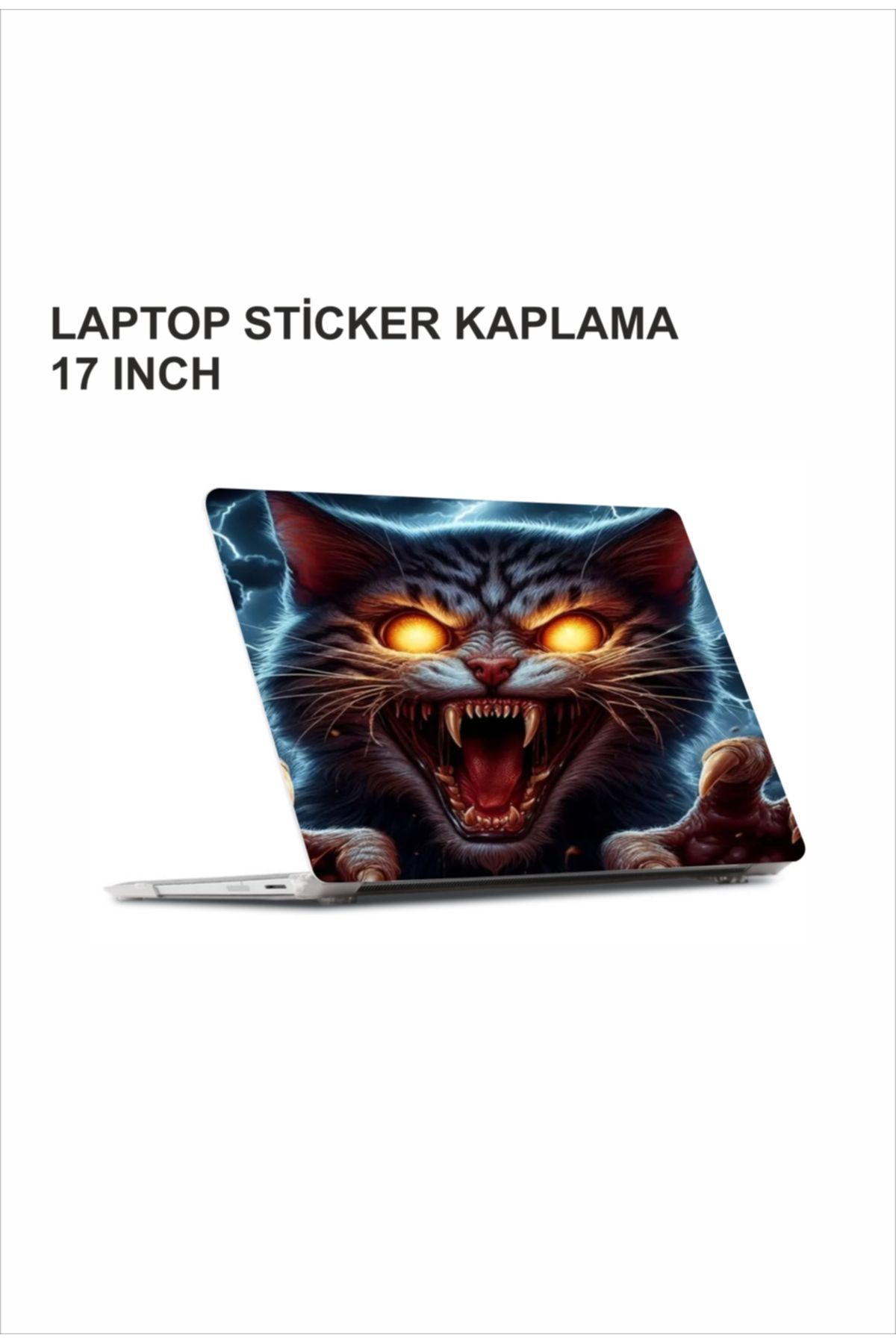 ÖZGÜL REKLAM Kızgın Kedi Laptop Sticker / Laptop Kaplama / Laptop Etiket Çıkartma / Kızgın Kedi Sticker