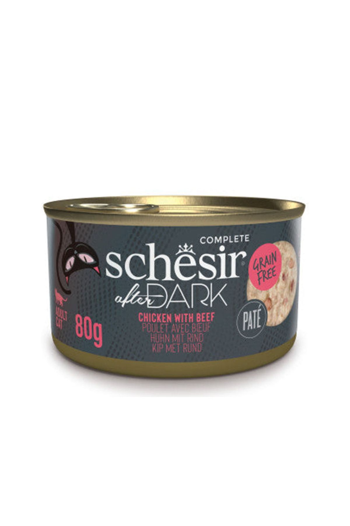 Schesir-Schesir New After Dark Whfood In Broth Cat Chicken-Beef 80g can 1