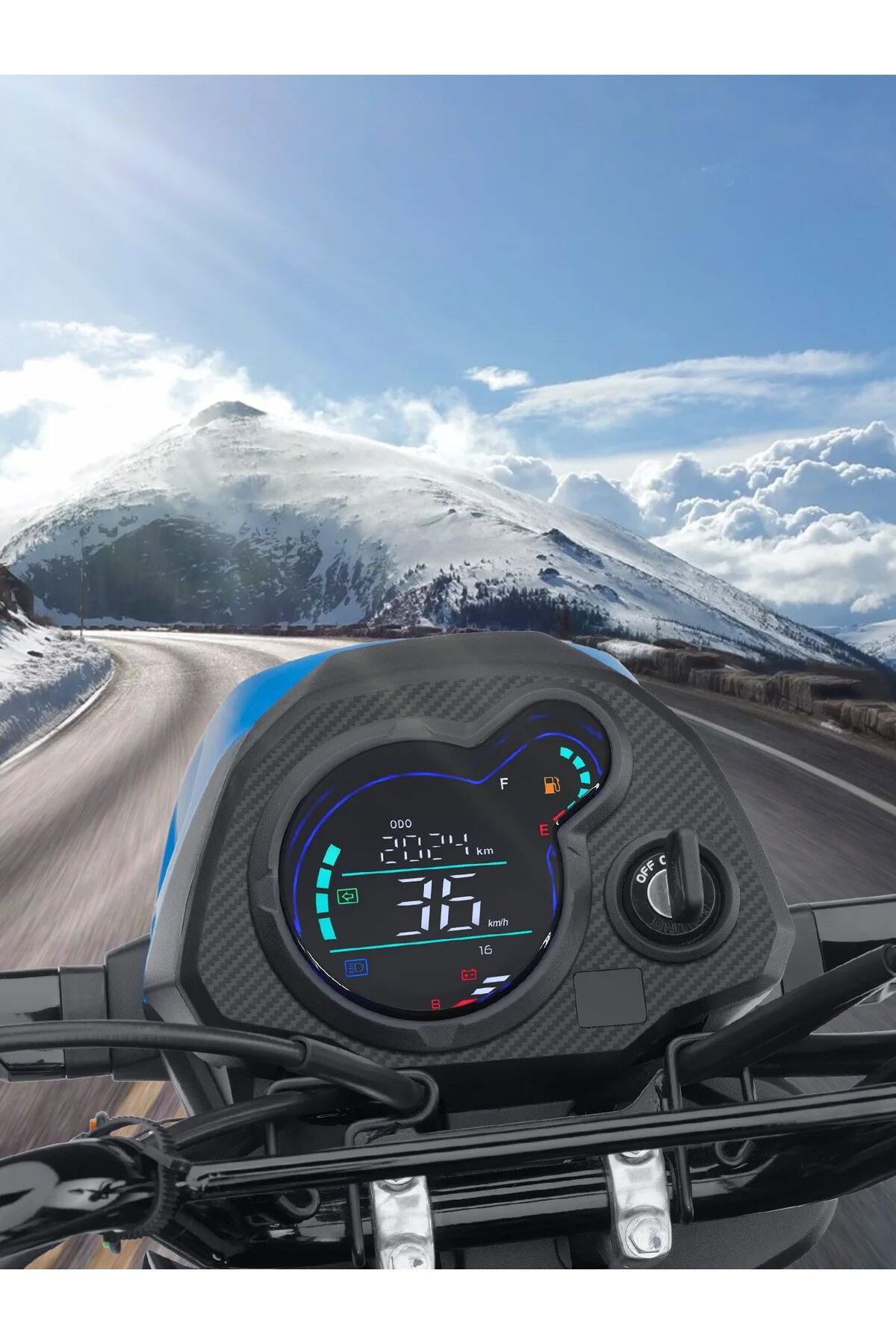 RYSJM-Motorcycle Speedometer Digital Tachometer Speed Meter TRIP ODO KMH LCD Odometer With Turn Signals... 8