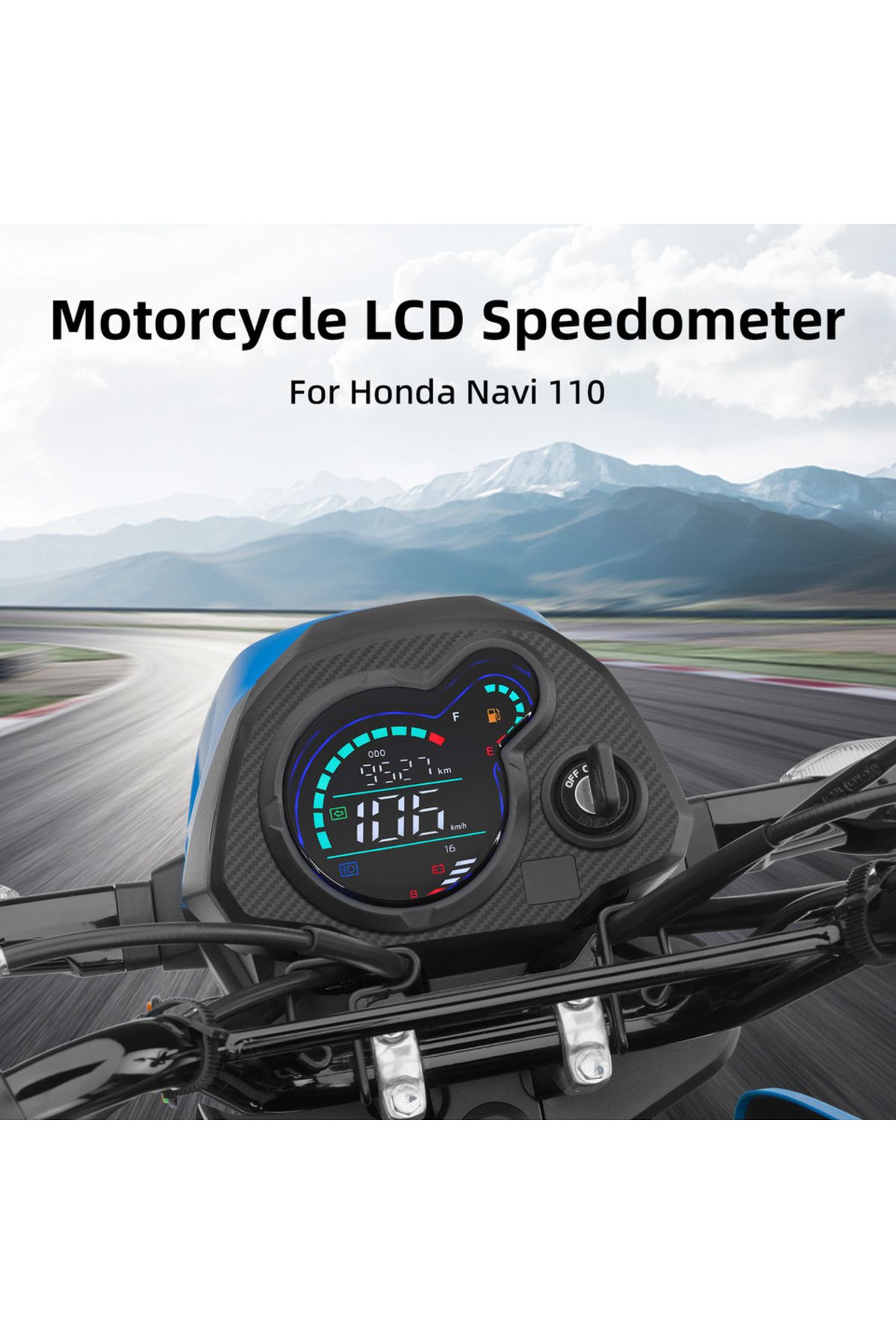 RYSJM-Motorcycle Speedometer Digital Tachometer Speed Meter TRIP ODO KMH LCD Odometer With Turn Signals... 6