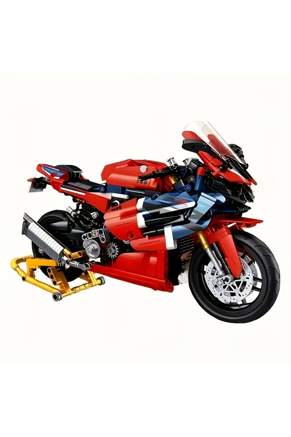 مجموعه بلوک‌های ساختمانی موتورسیکلت 672008 1017، مناسب برای پسران بالای ۶ سال، کیت ساختمانی قرمز از جنس ABS
