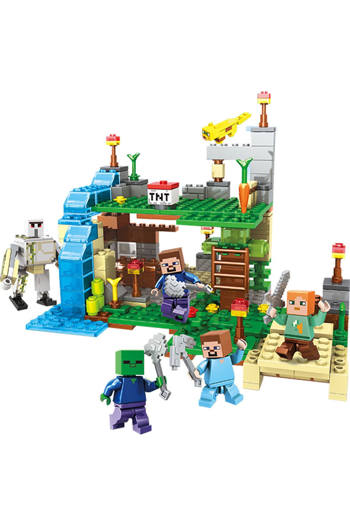 Choice-With Figures NO BOX Children's puzzle building block toys, village slides, caves, mines, horse citie 1