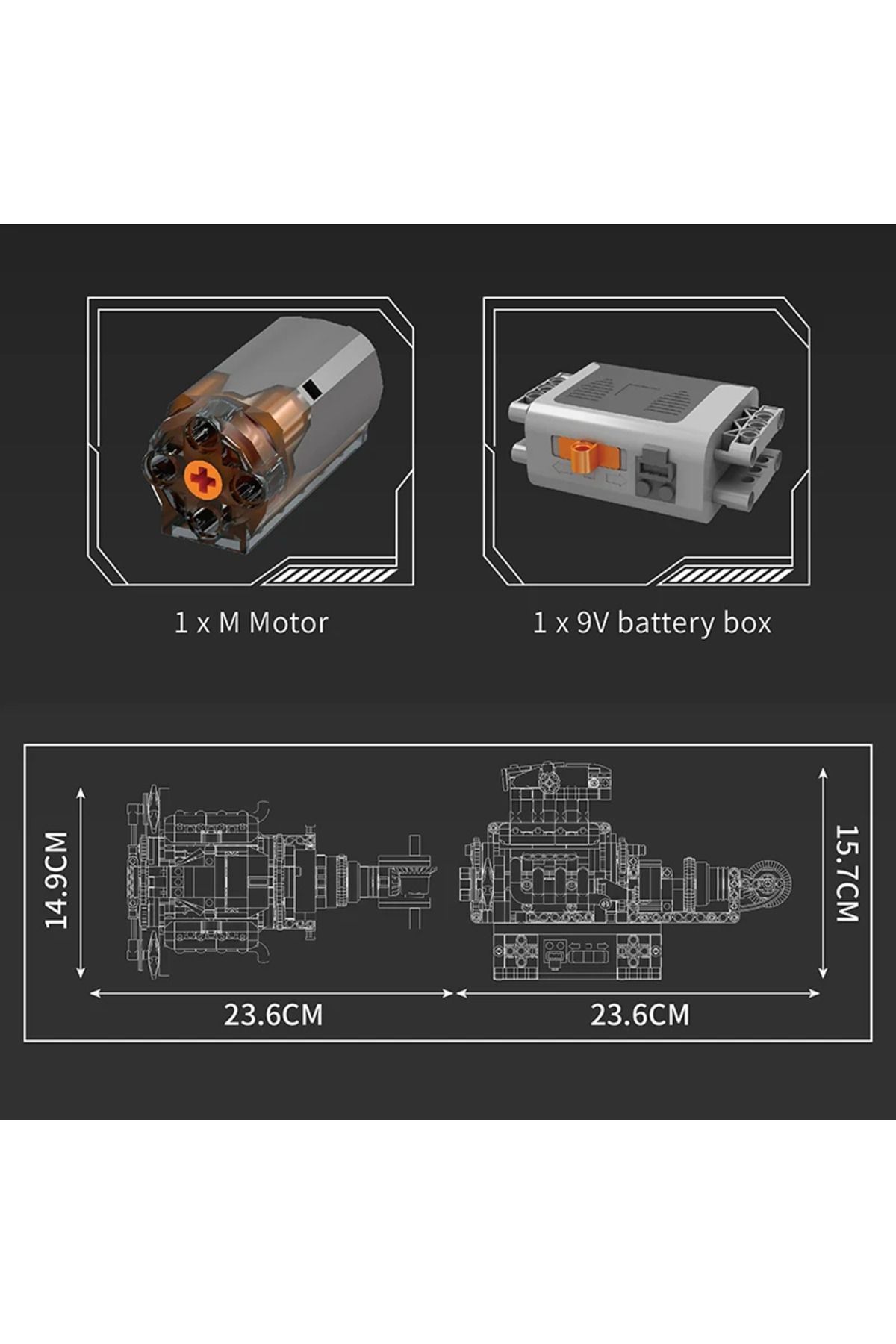 Choice-Mould King 10206 Technical Part MCL Sport Car V8 Engine Building Blocks Motorized Simulation Mode... 5